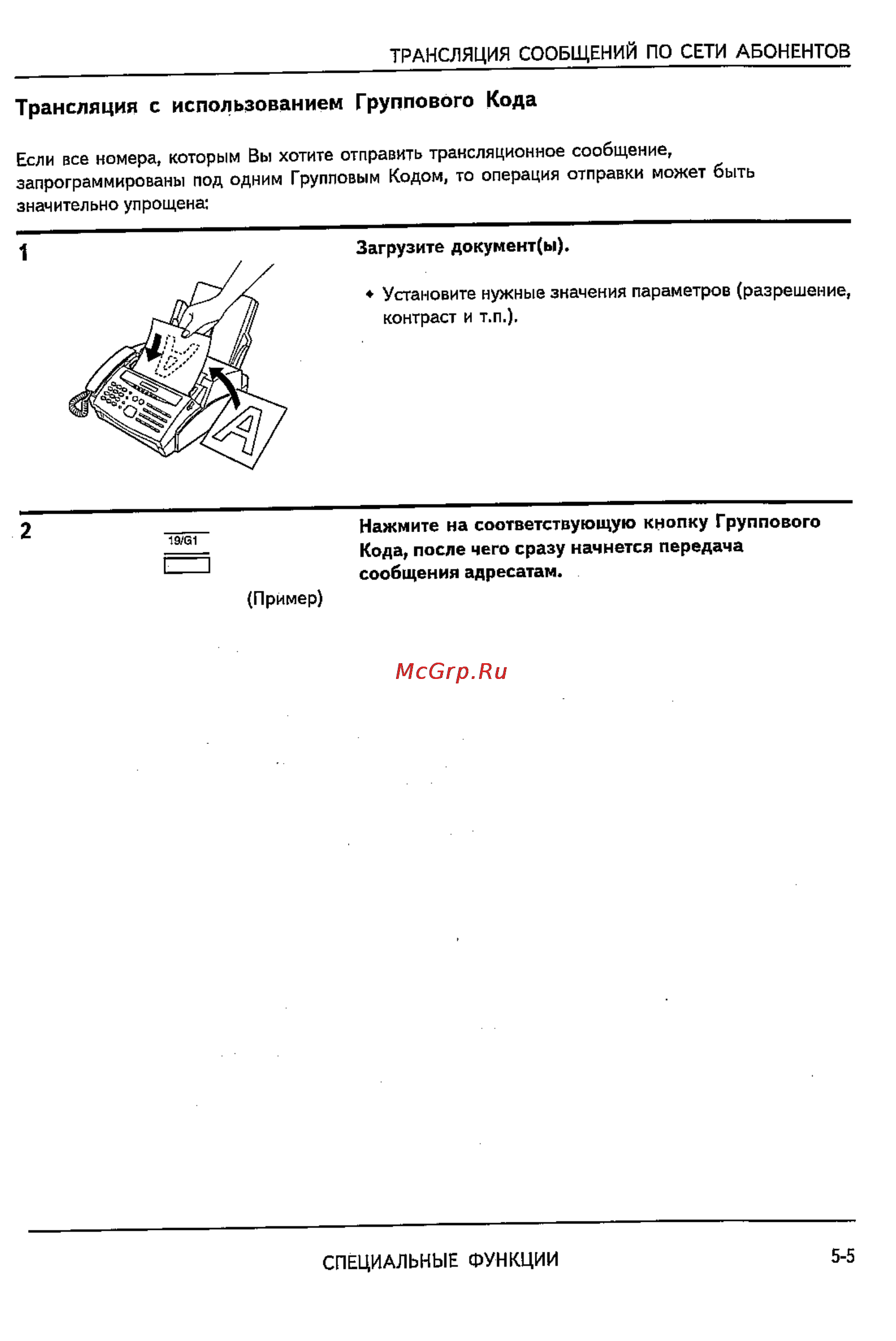 Sharp FO-2600 [53/96] Трансляция с использованием группового кода