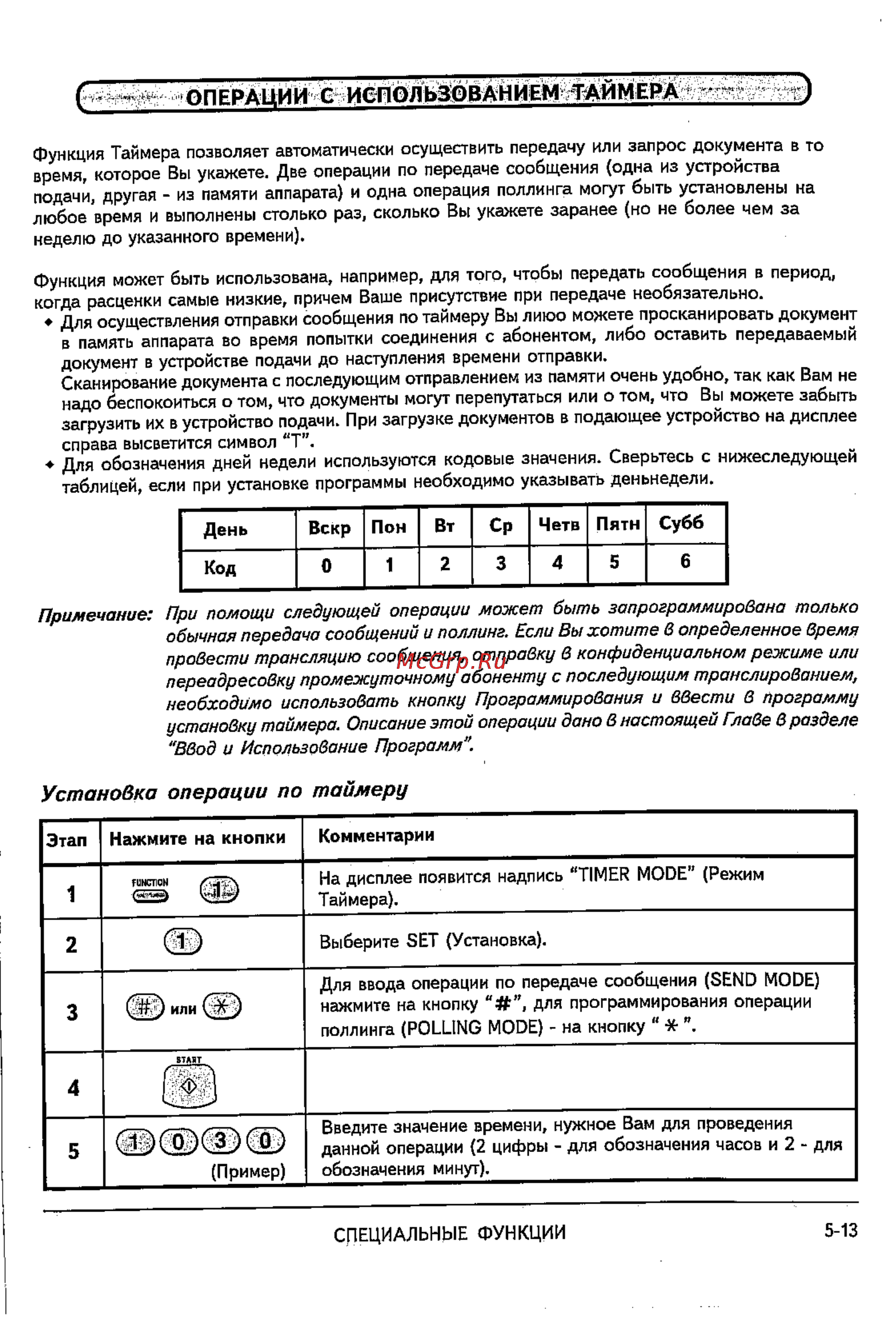 Sharp FO-2600 [61/96] Операции с использованием таймера