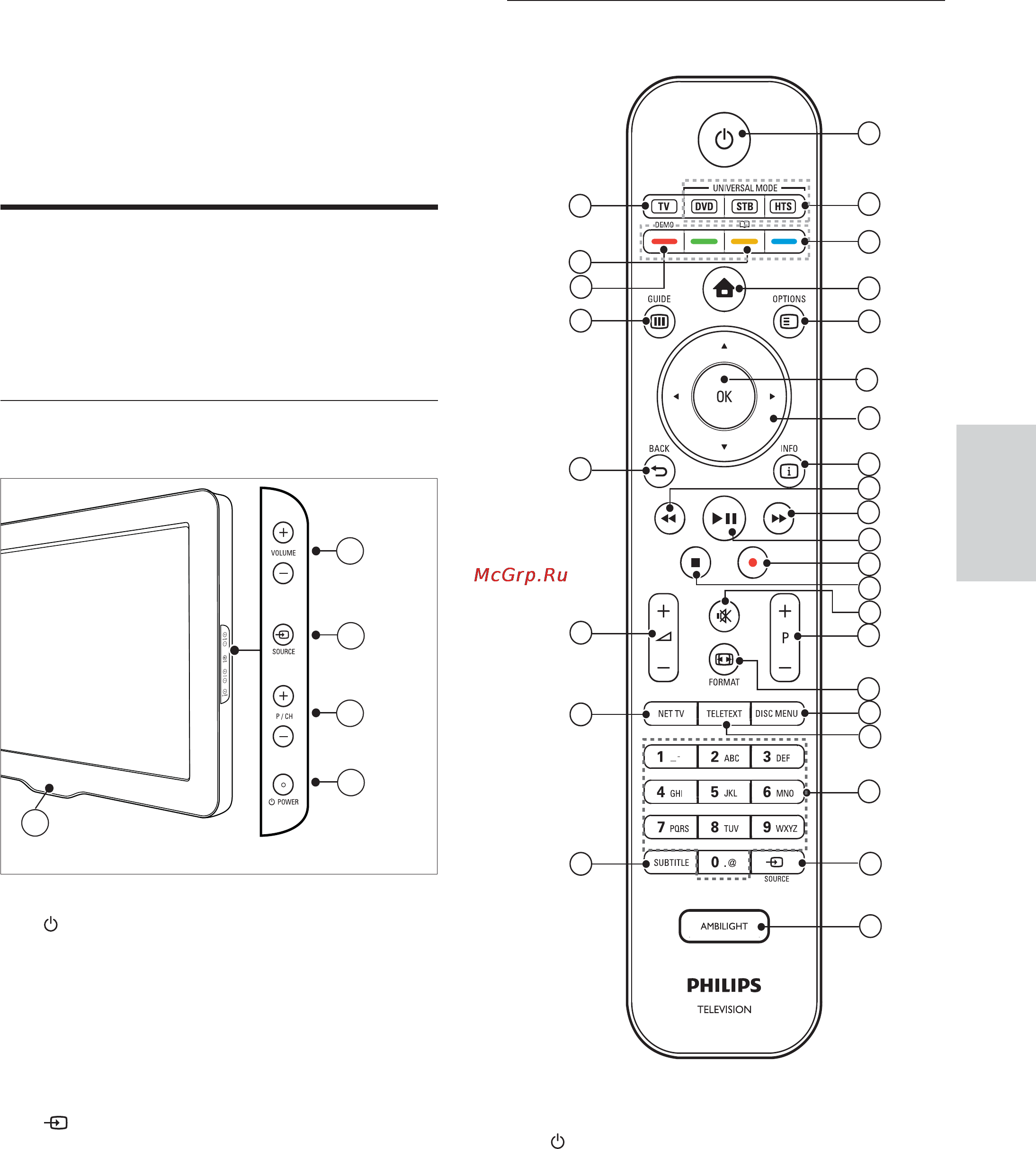 Philips 42PFL8694H Инструкция по эксплуатации онлайн [10/89] 37584