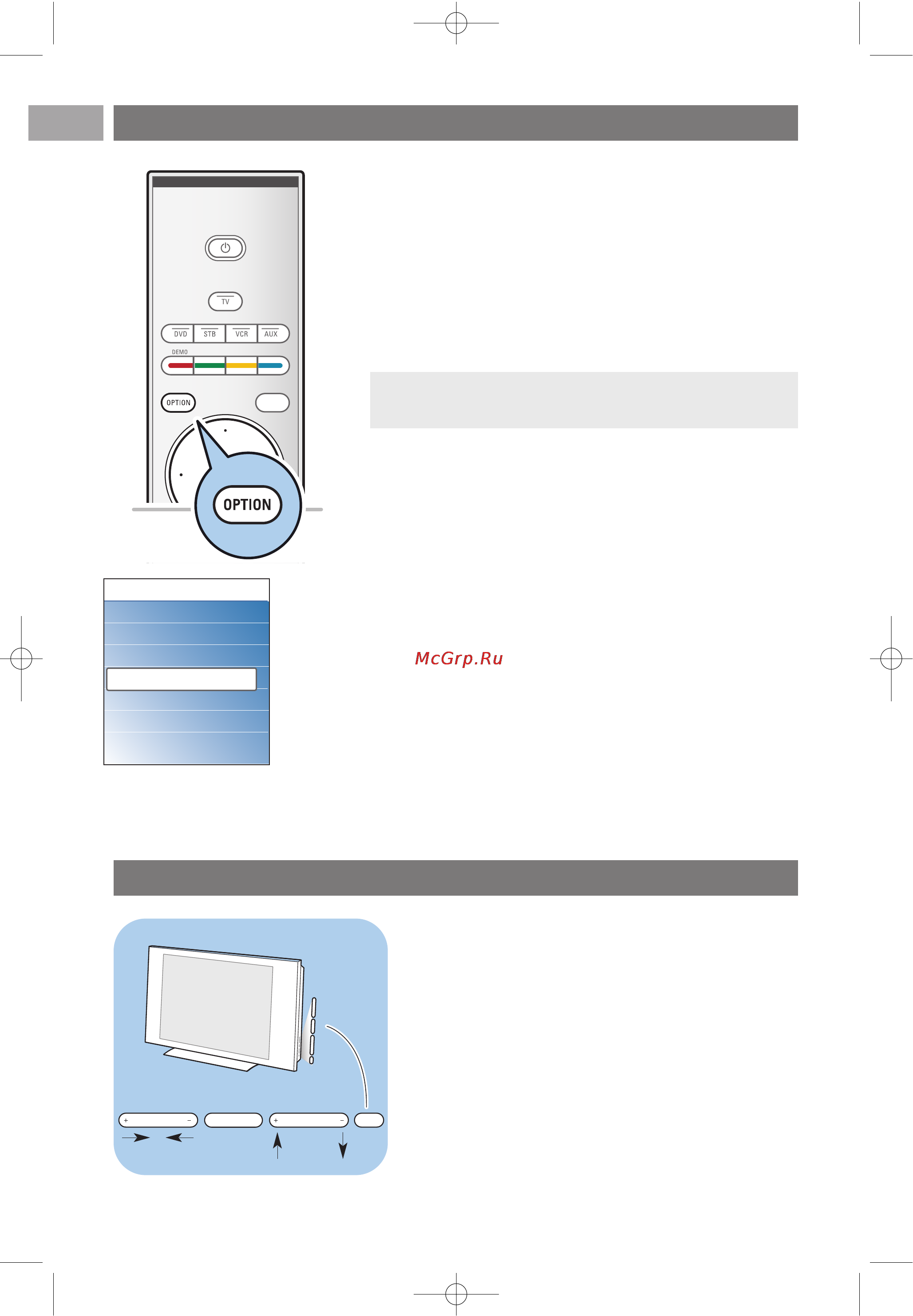 Philips 42PF9831D [8/74] Использование кнопки option