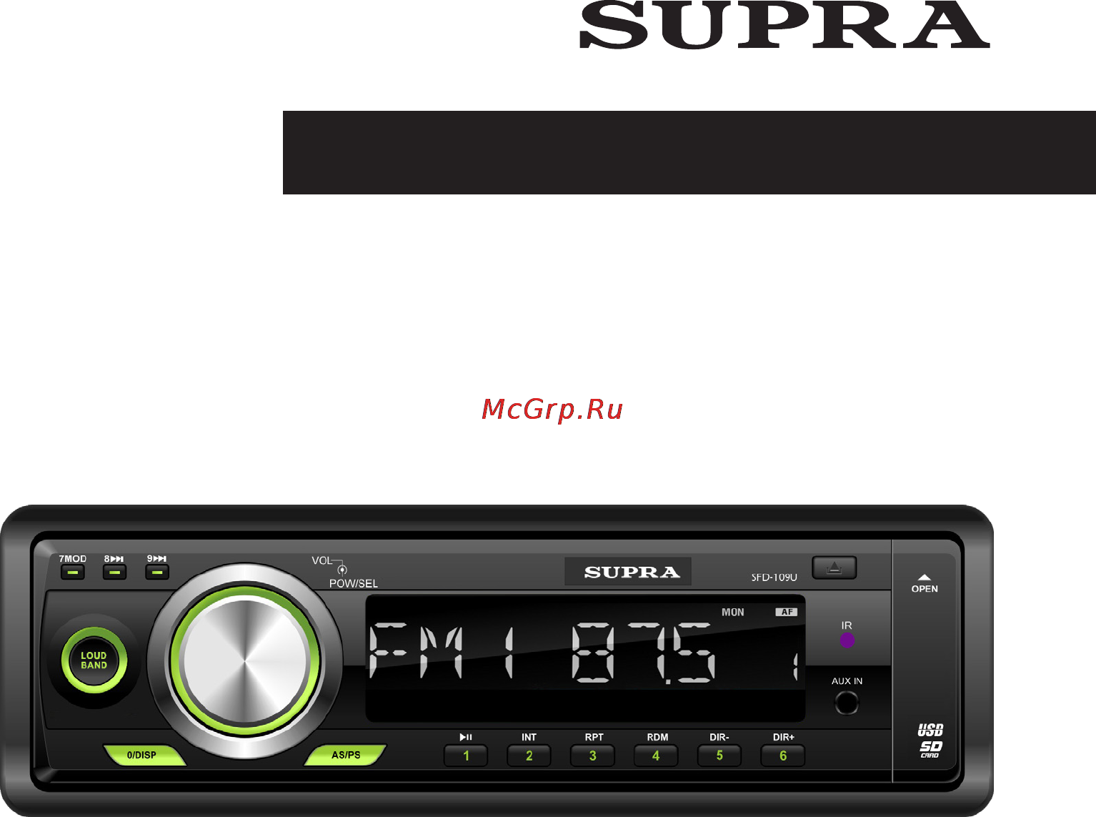 Supra SFD-109U Инструкция по эксплуатации онлайн