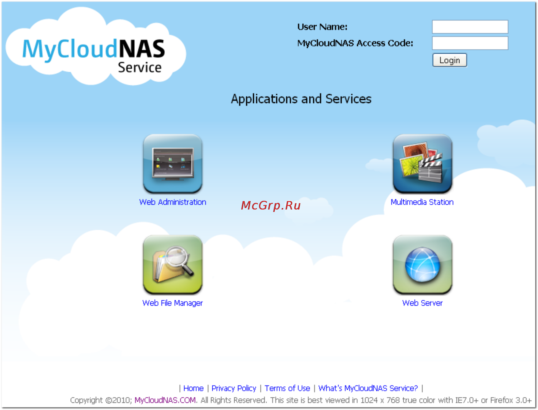 Qnap TS-239 Pro II [651/729] User name mycloudnas access code