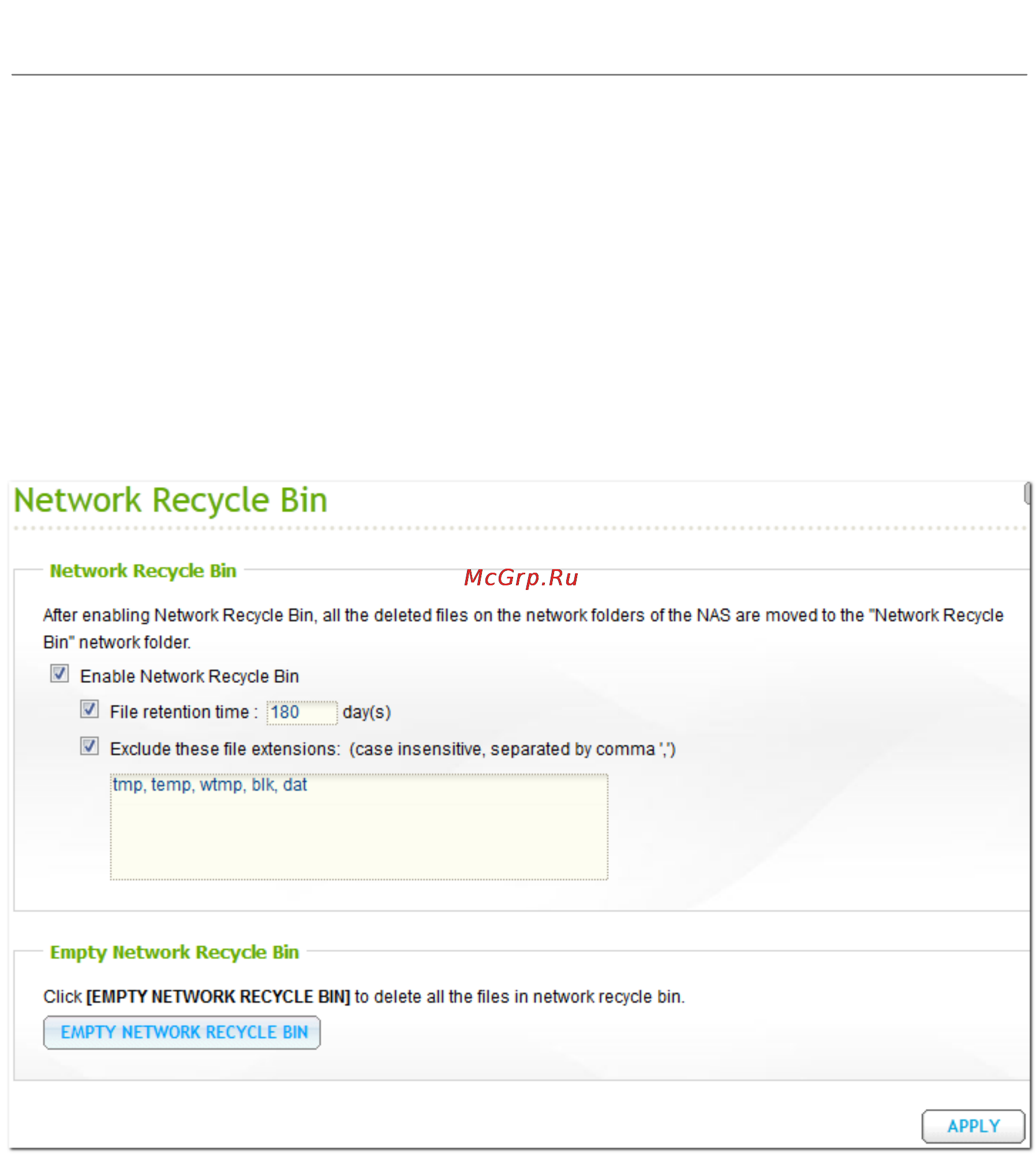 Qnap TS-419P [77/729] Network recycle bin i