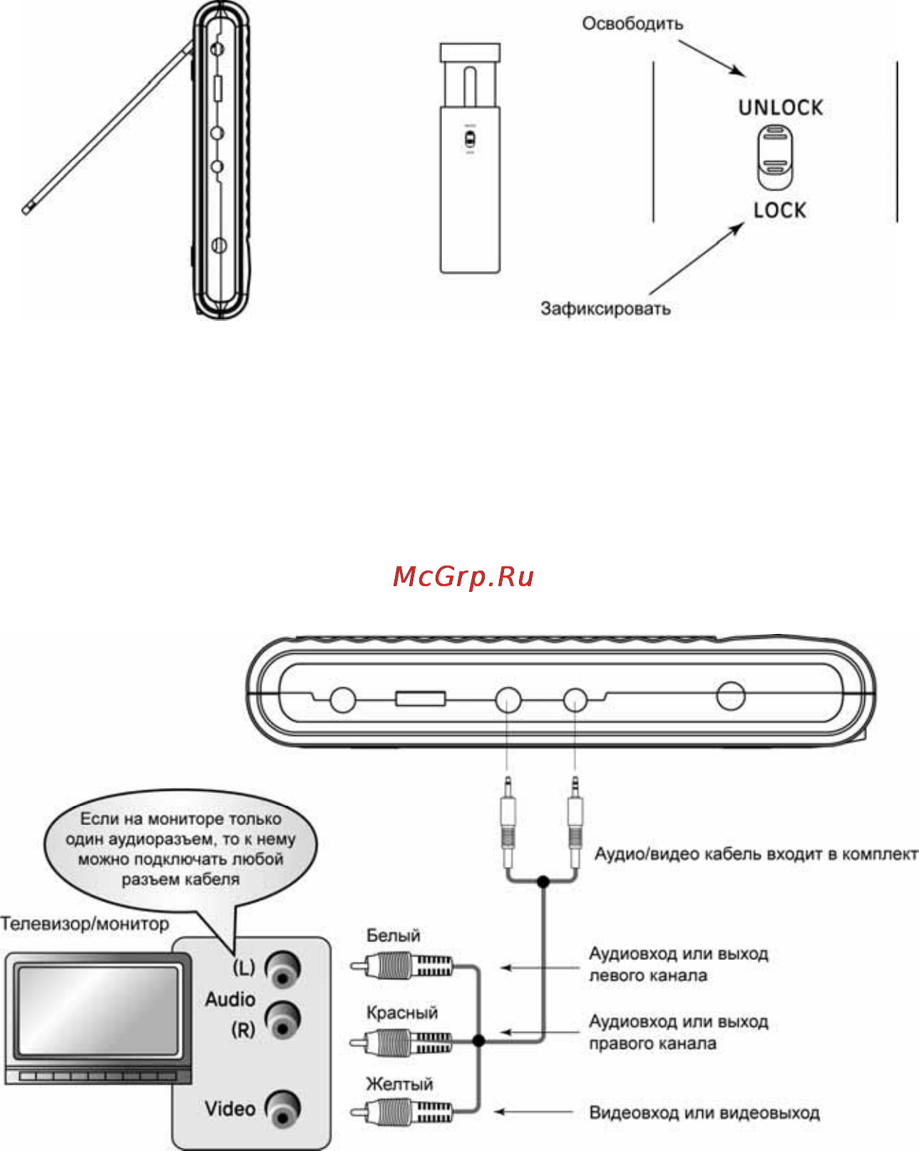 Prology AVD-715 [8/20] Подключение проигрывателя к дополнительным устройствам