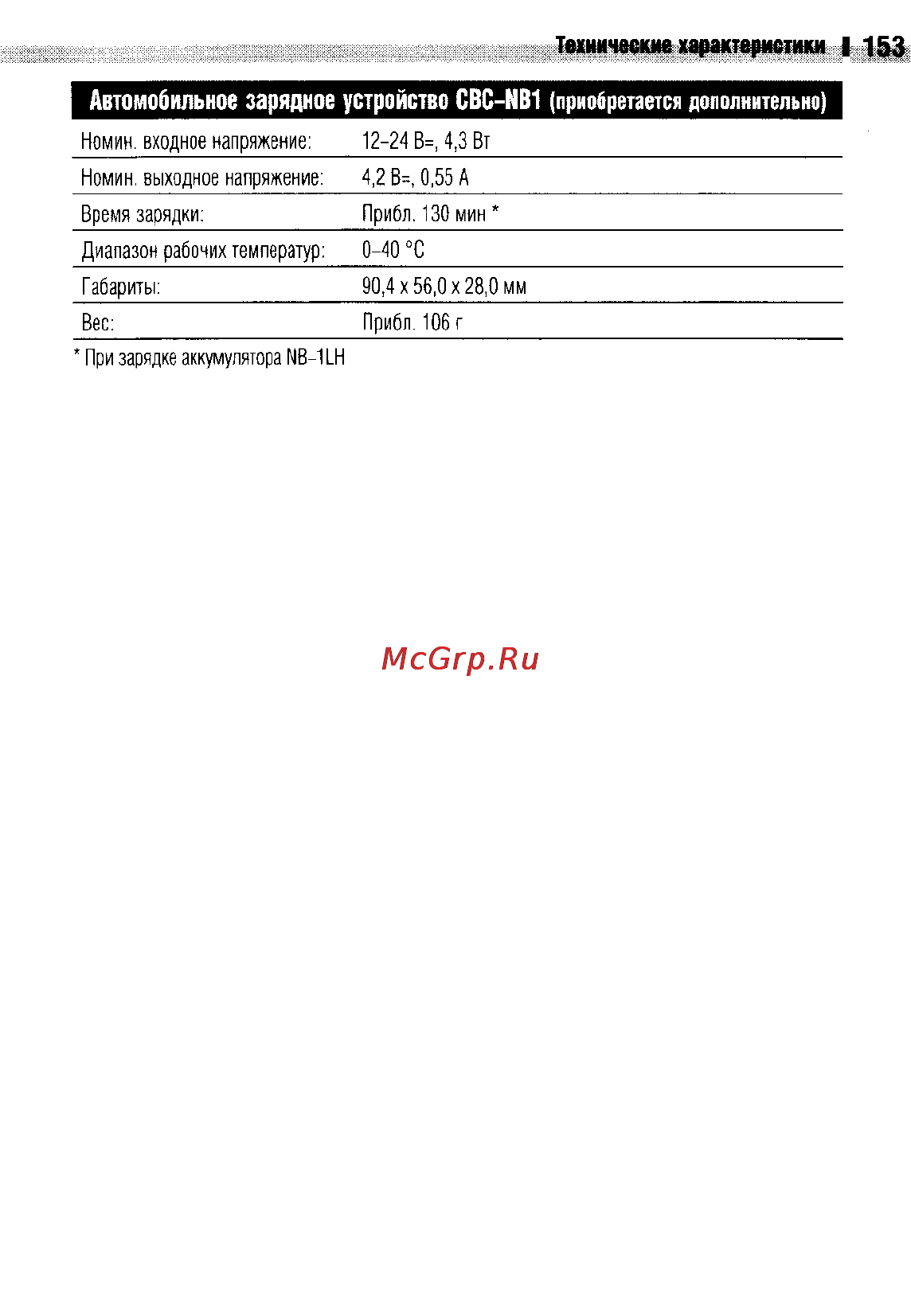 Canon IXUS 400 [156/161] Автомобильное зарядное устройство свс мв1 приобретается дополнительно i