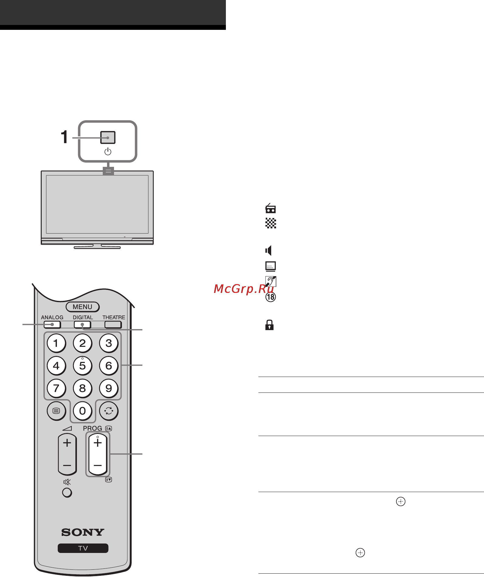 Sony KDL-26V4000 [72/181] Odbiór audycji telewizyjnych