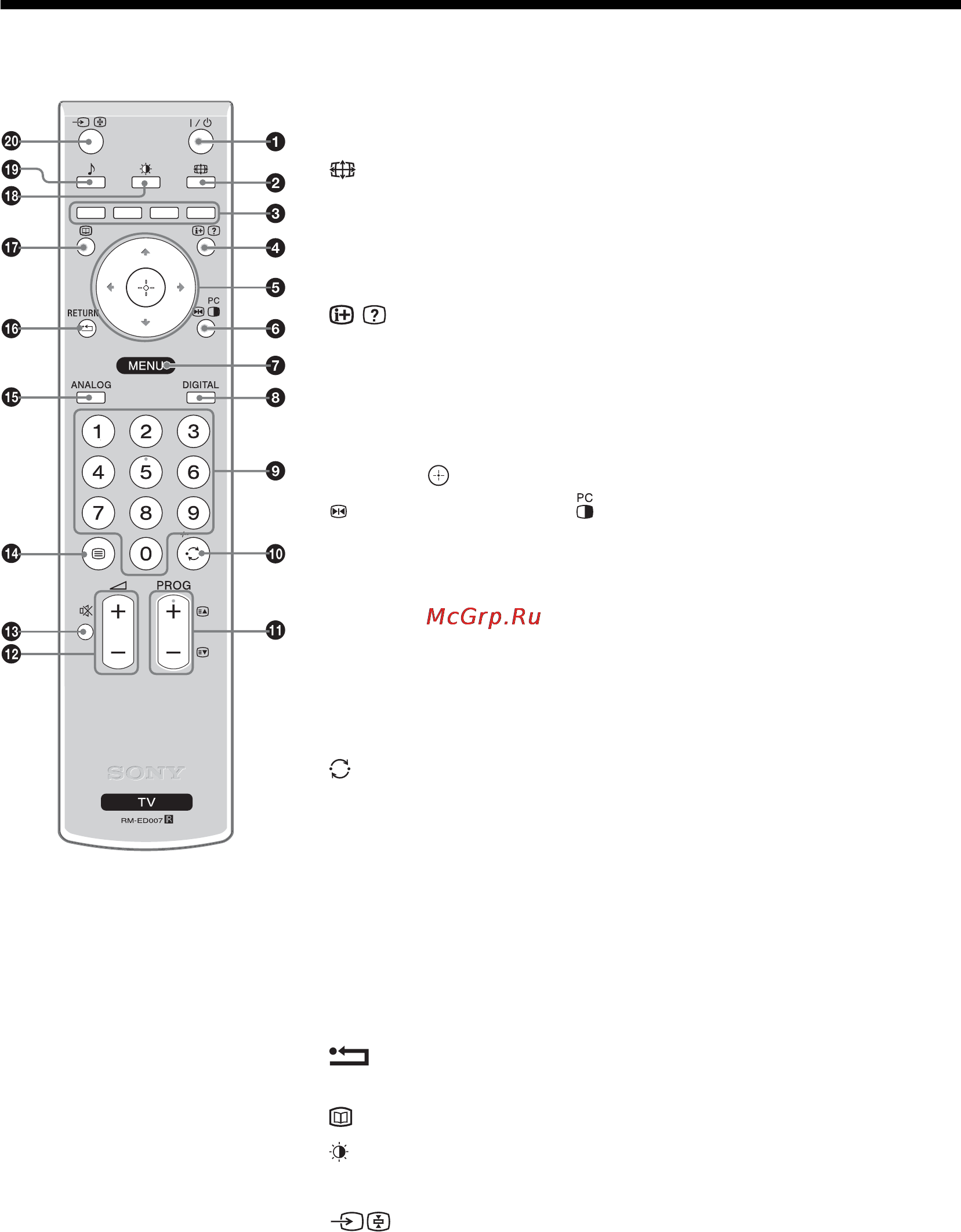 Sony BRAVIA KDL-40U2000 Инструкция по эксплуатации онлайн [10/79] 87141
