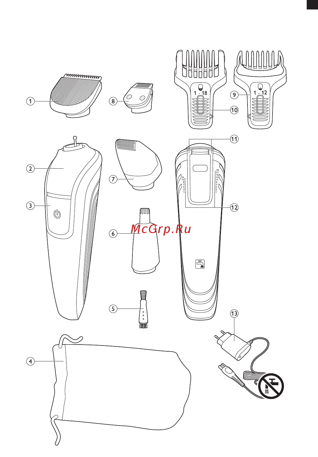 Philips SERIES 3000 QG3340/16 Инструкция по эксплуатации онлайн [2/208] 297752