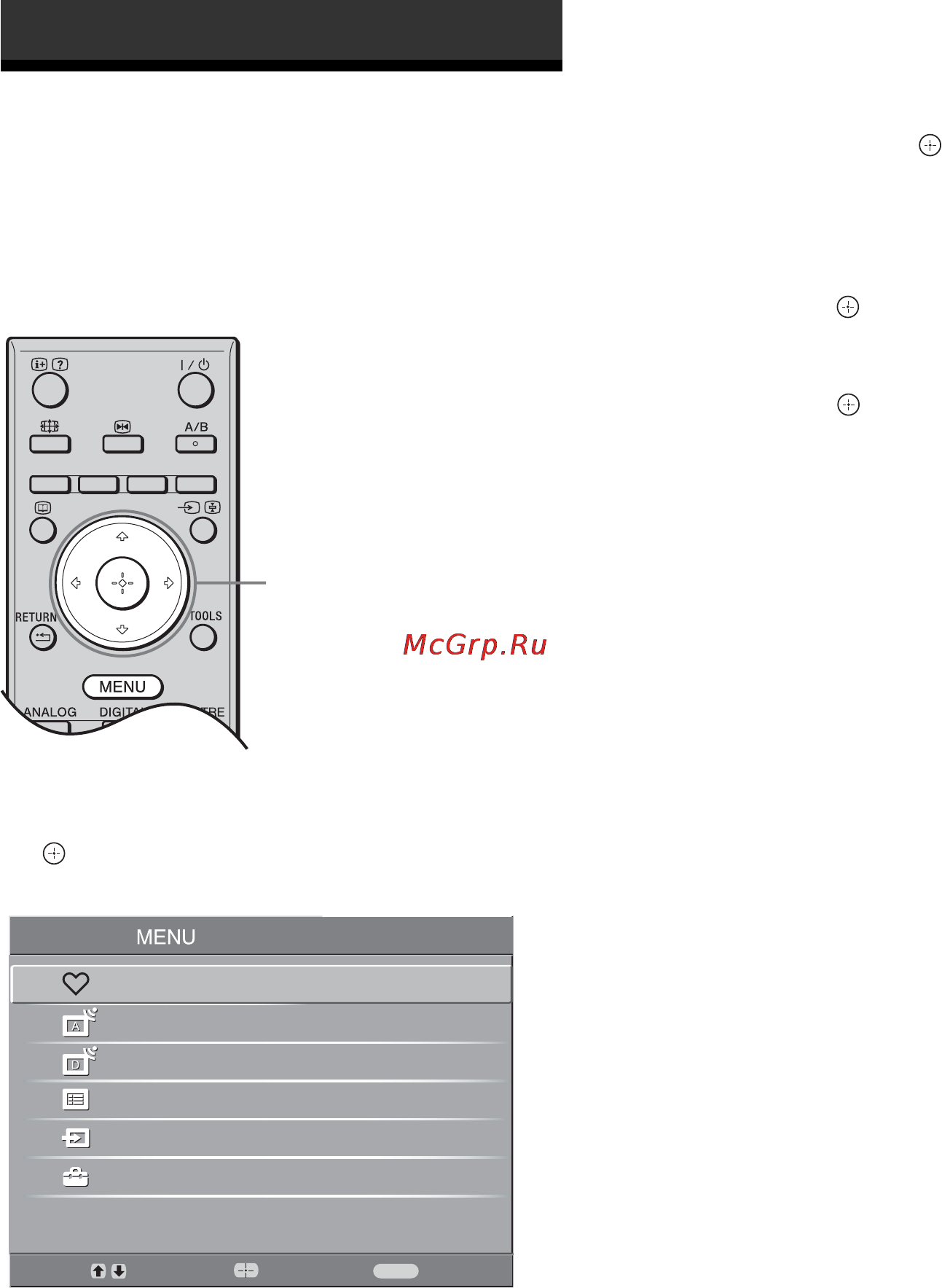 Sony KDL-26T3000 [156/204] Pohyb po ponukách