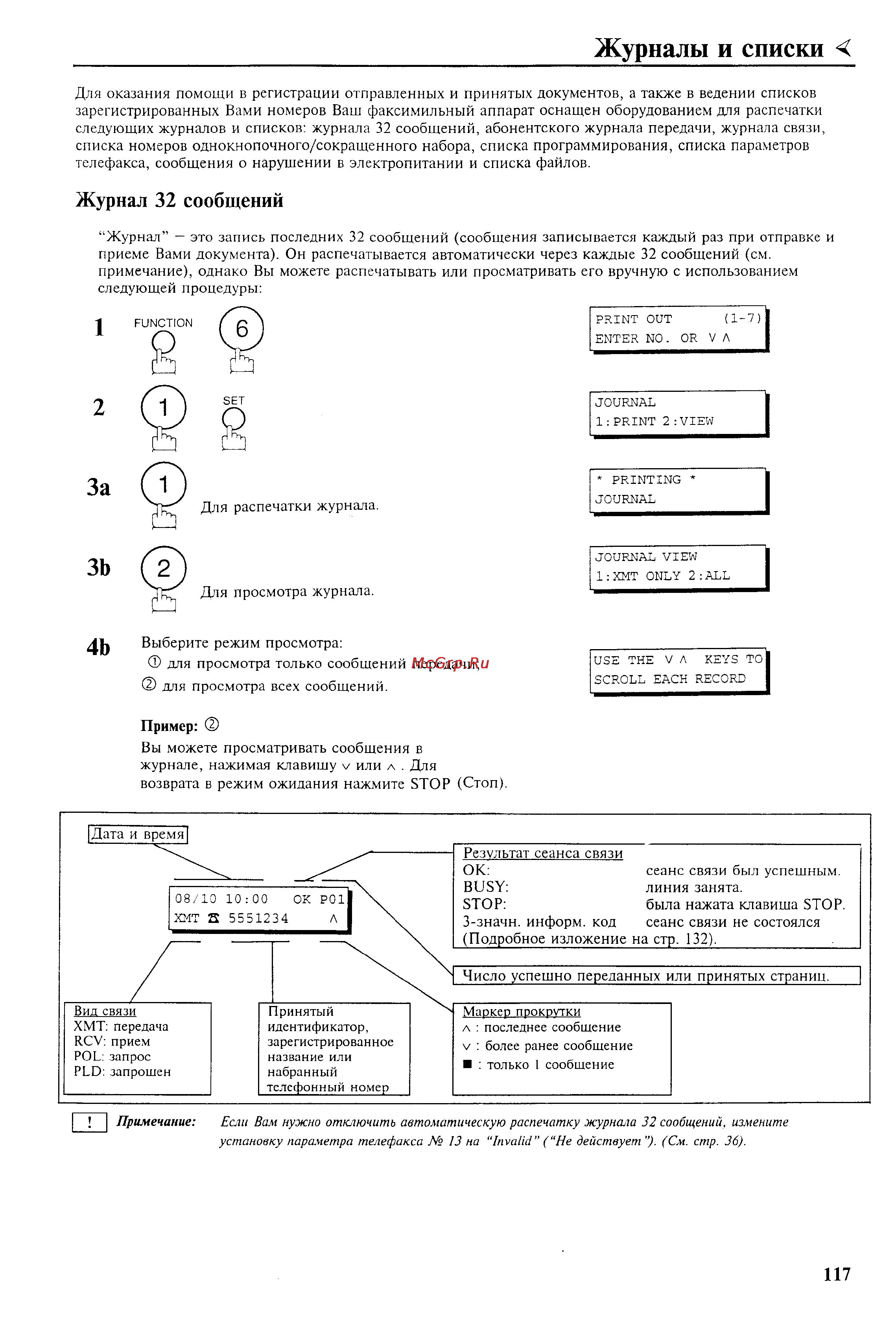 Panasonic UF-342 [119/165] Журналы и списки