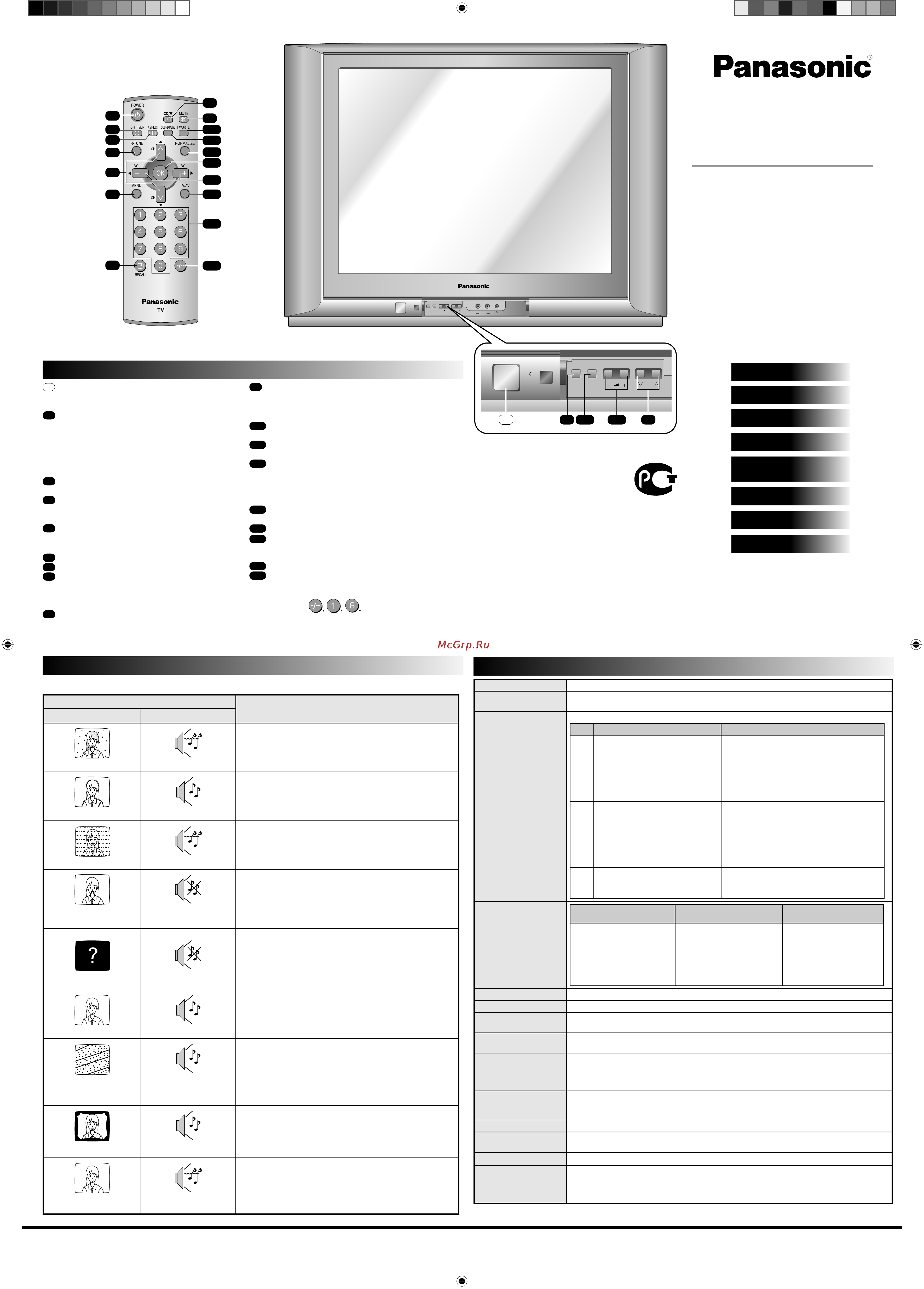 Panasonic TC-21FX10TS Инструкция по эксплуатации онлайн