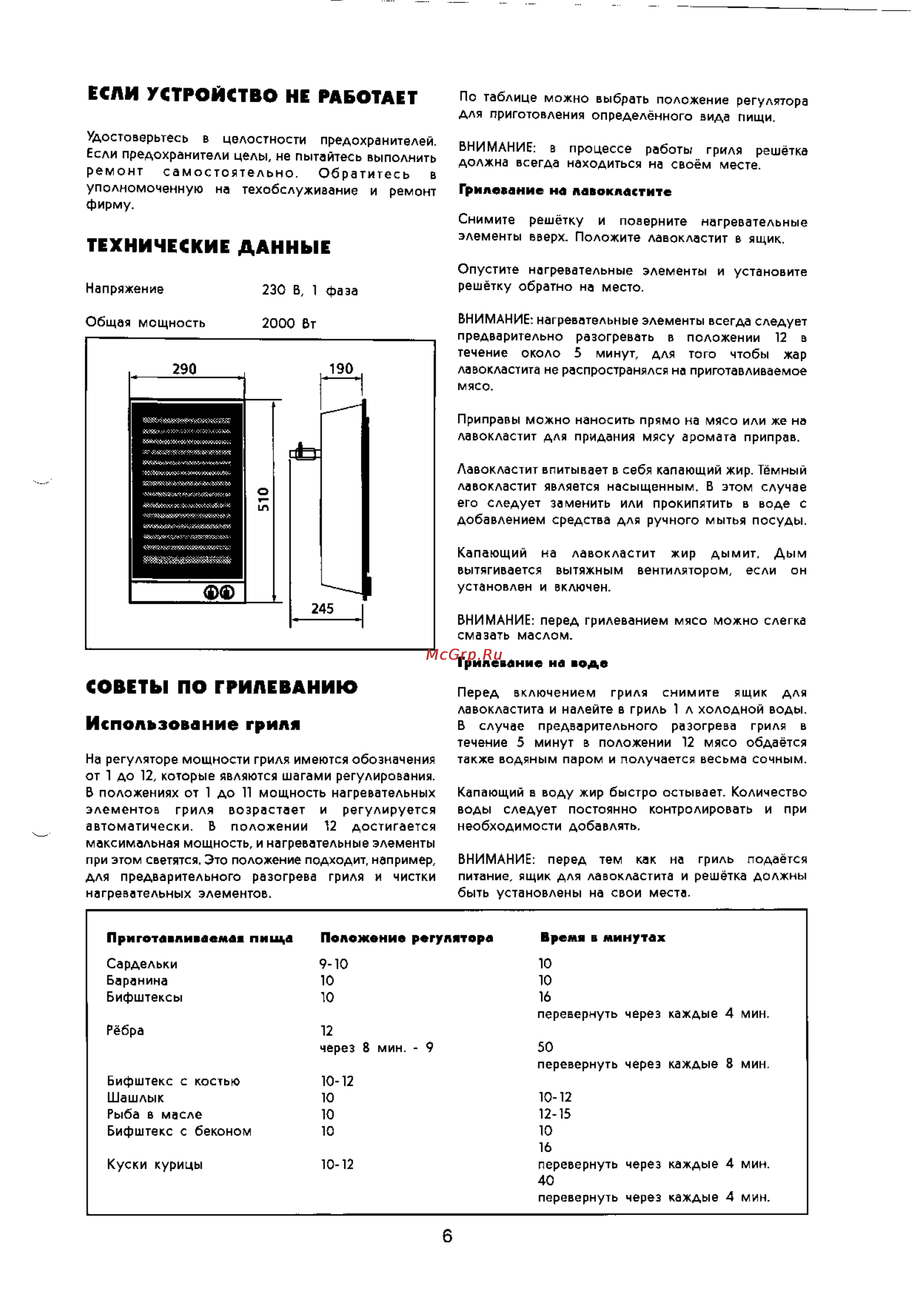 Electrolux EHB 334 X [6/8] Использование гриля