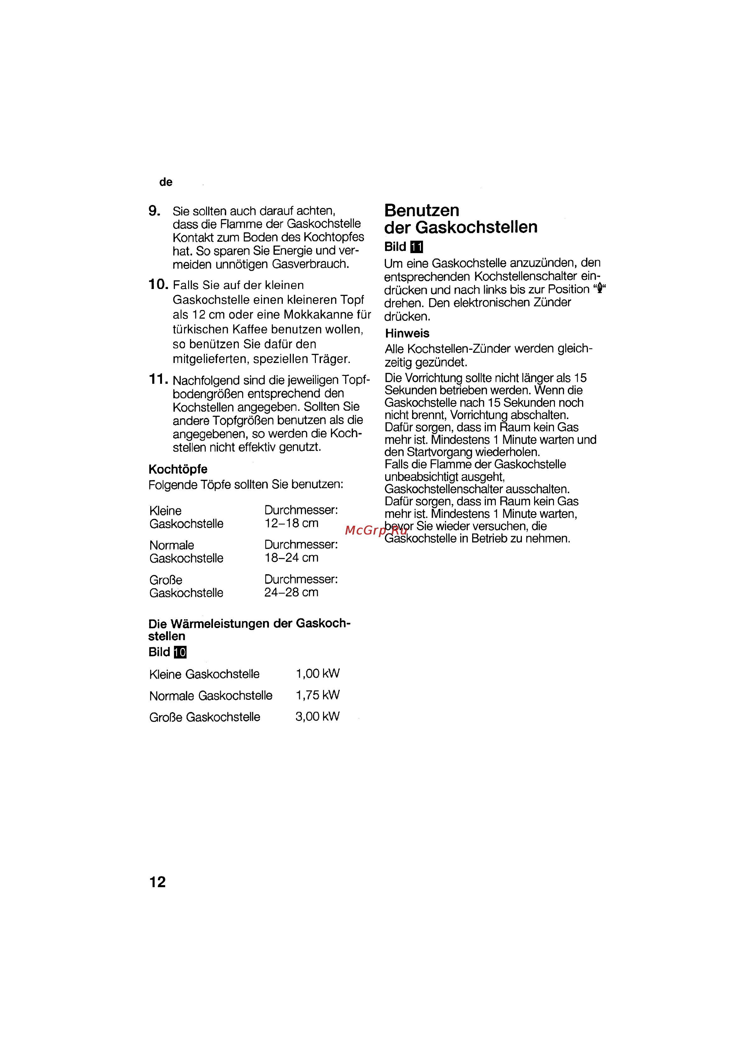 Bosch HSG 142 E EU [12/124] Benutzen der gaskochstellen