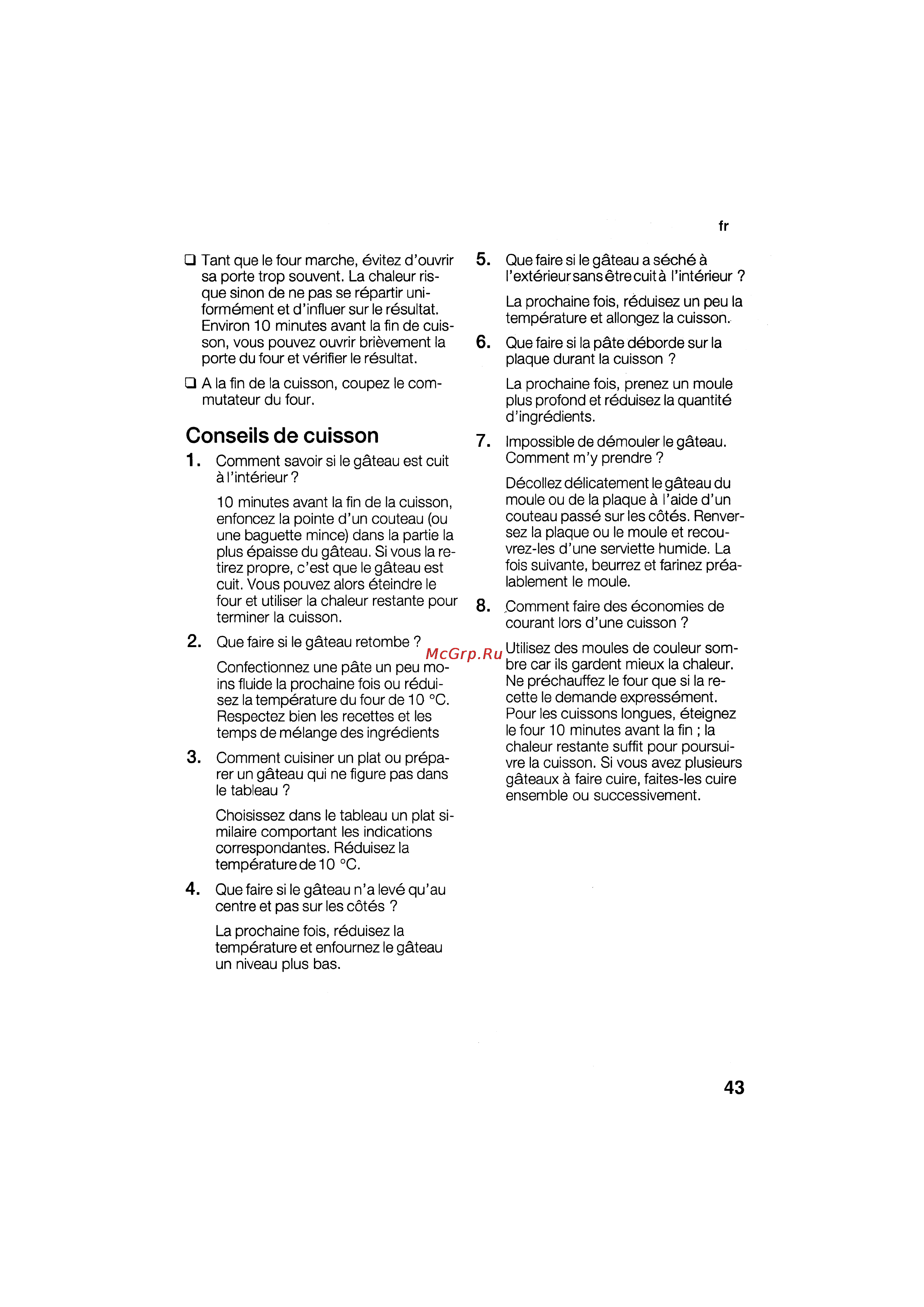 Bosch HSG 142 E EU [43/124] Conseils de cuisson