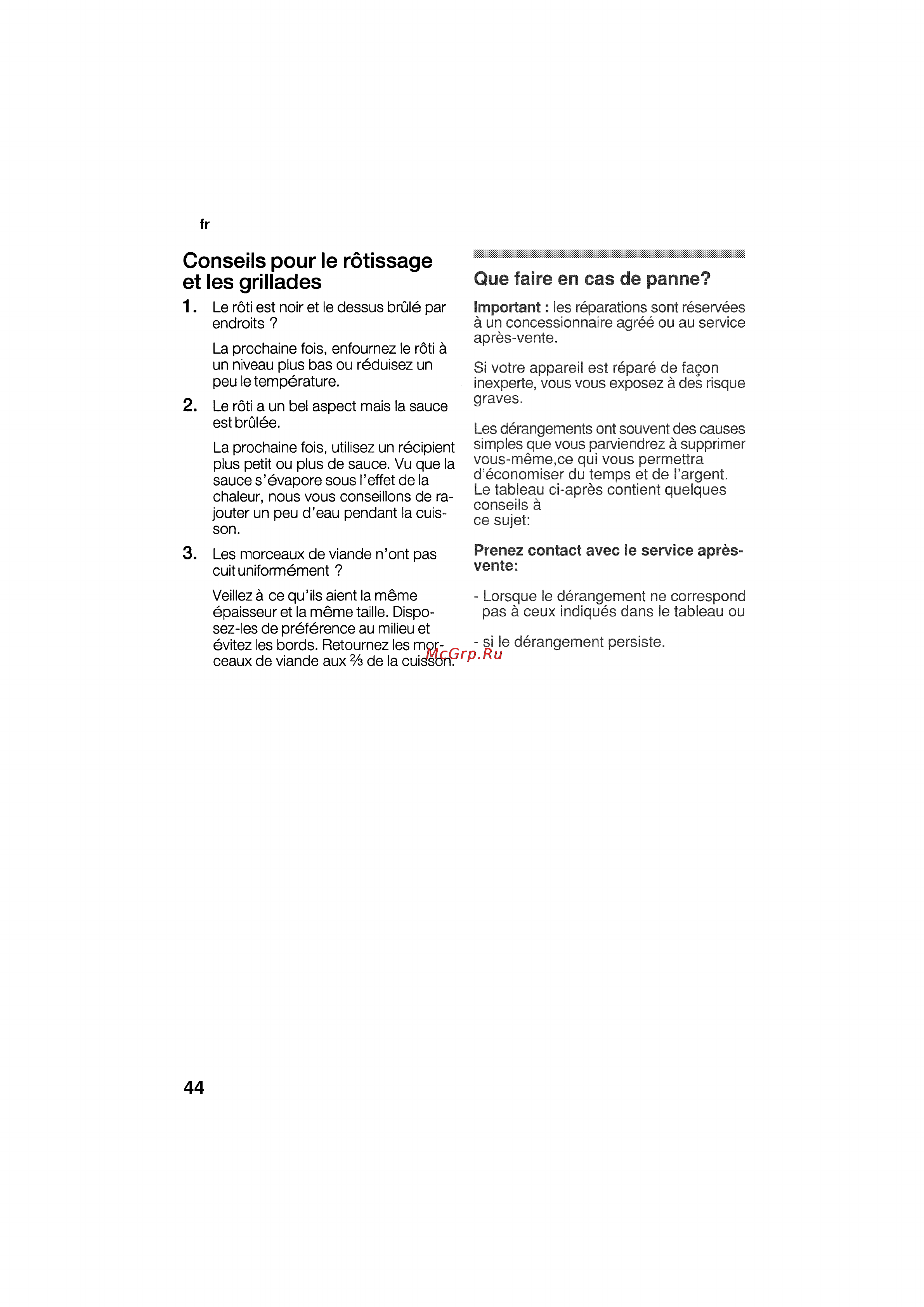 Bosch HSG 142 E EU [44/124] Conseils pour le rôtissage et les grillades