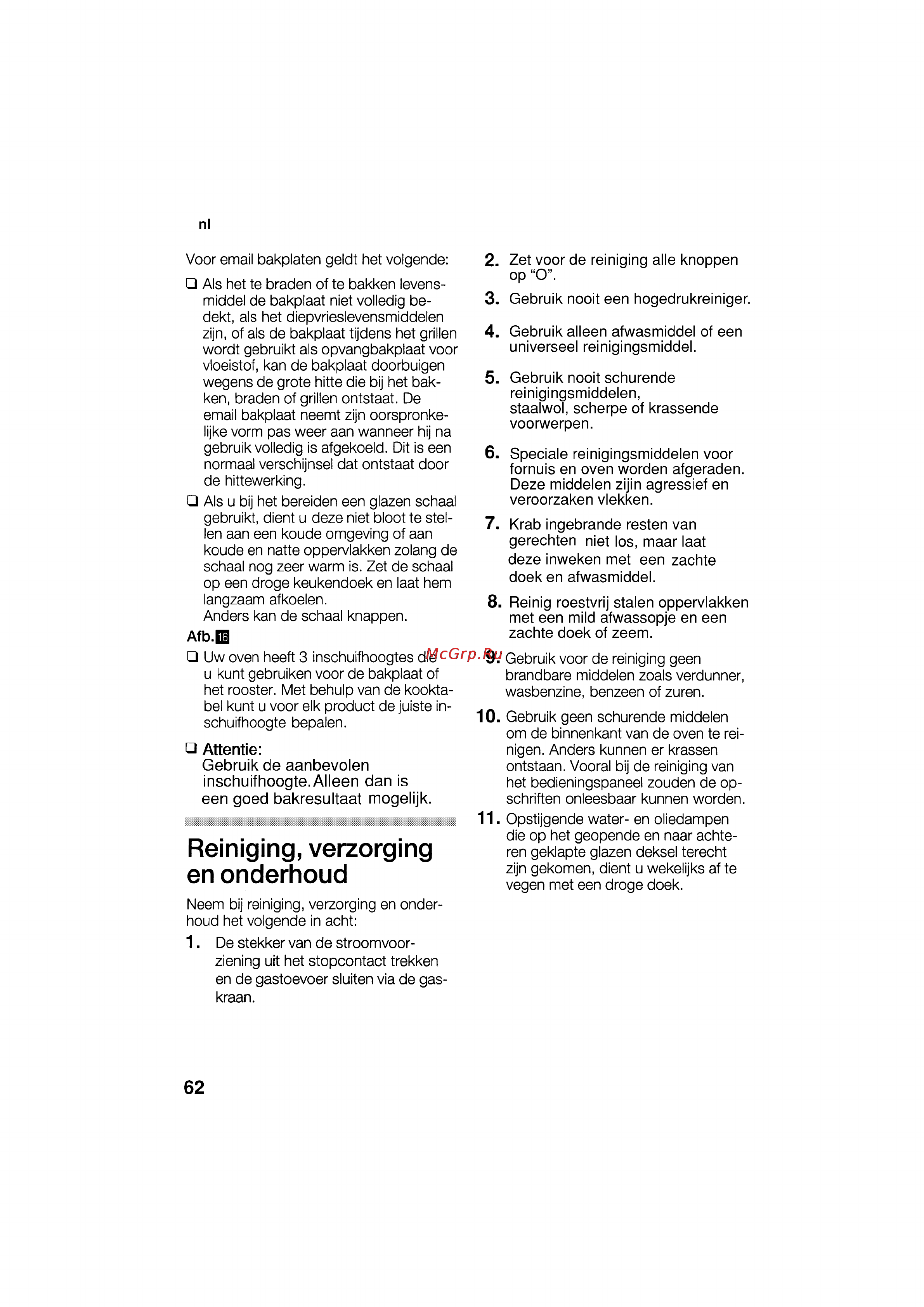 Bosch HSG 142 E EU [62/124] Reiniging verzorging en onderhoud