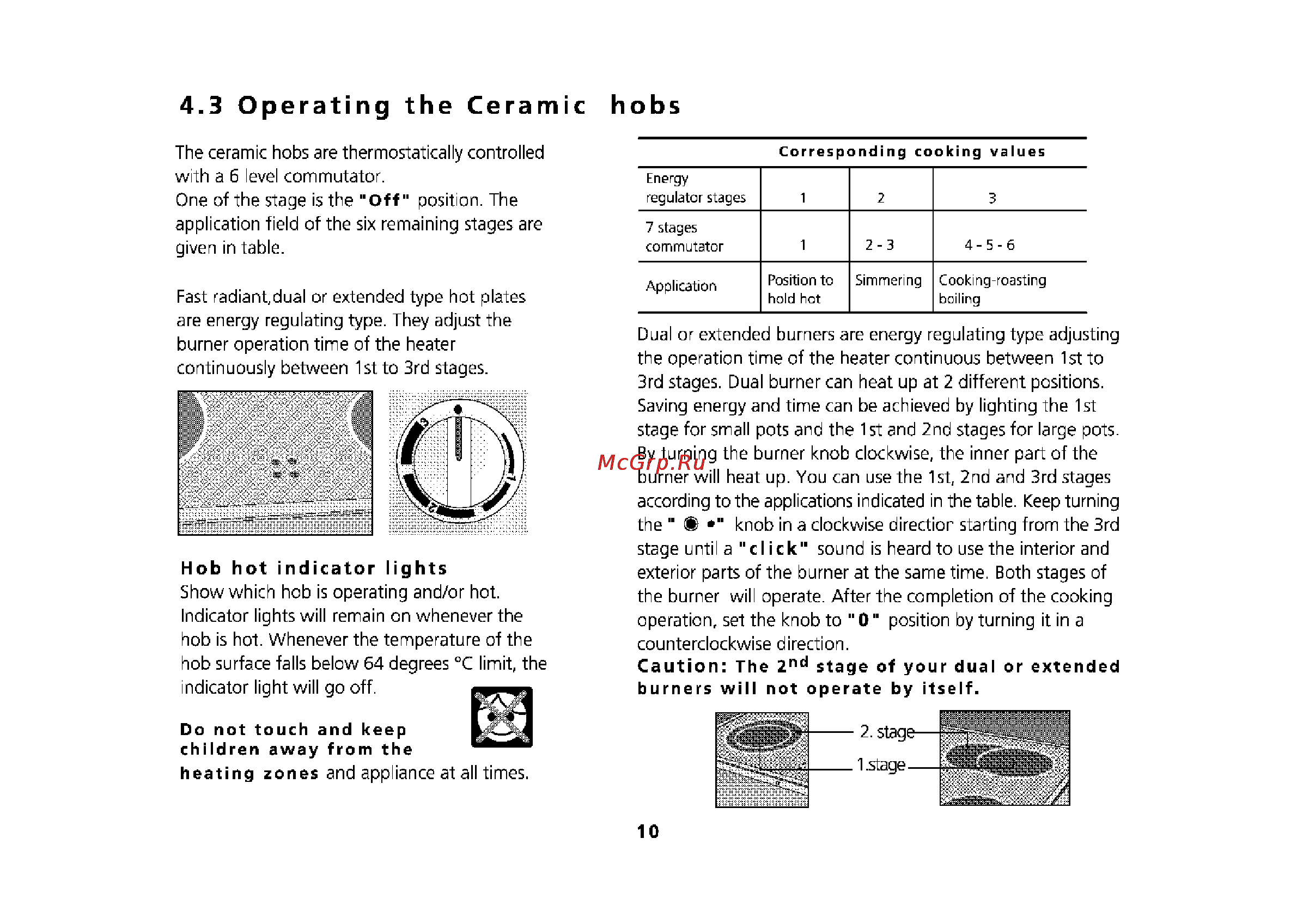Beko M 6604 CTW [41/64] Operating the ceramic