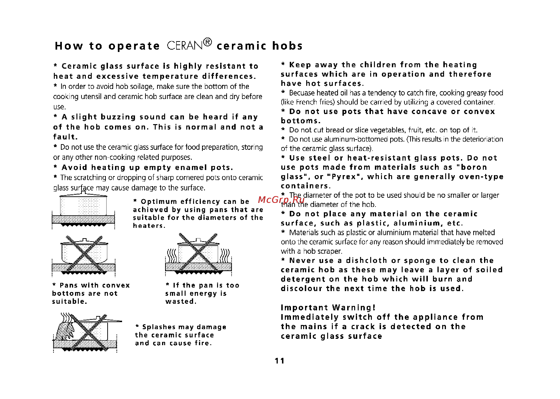 Beko M 6604 CTW [42/64] How to operate ceran ceramic hobs