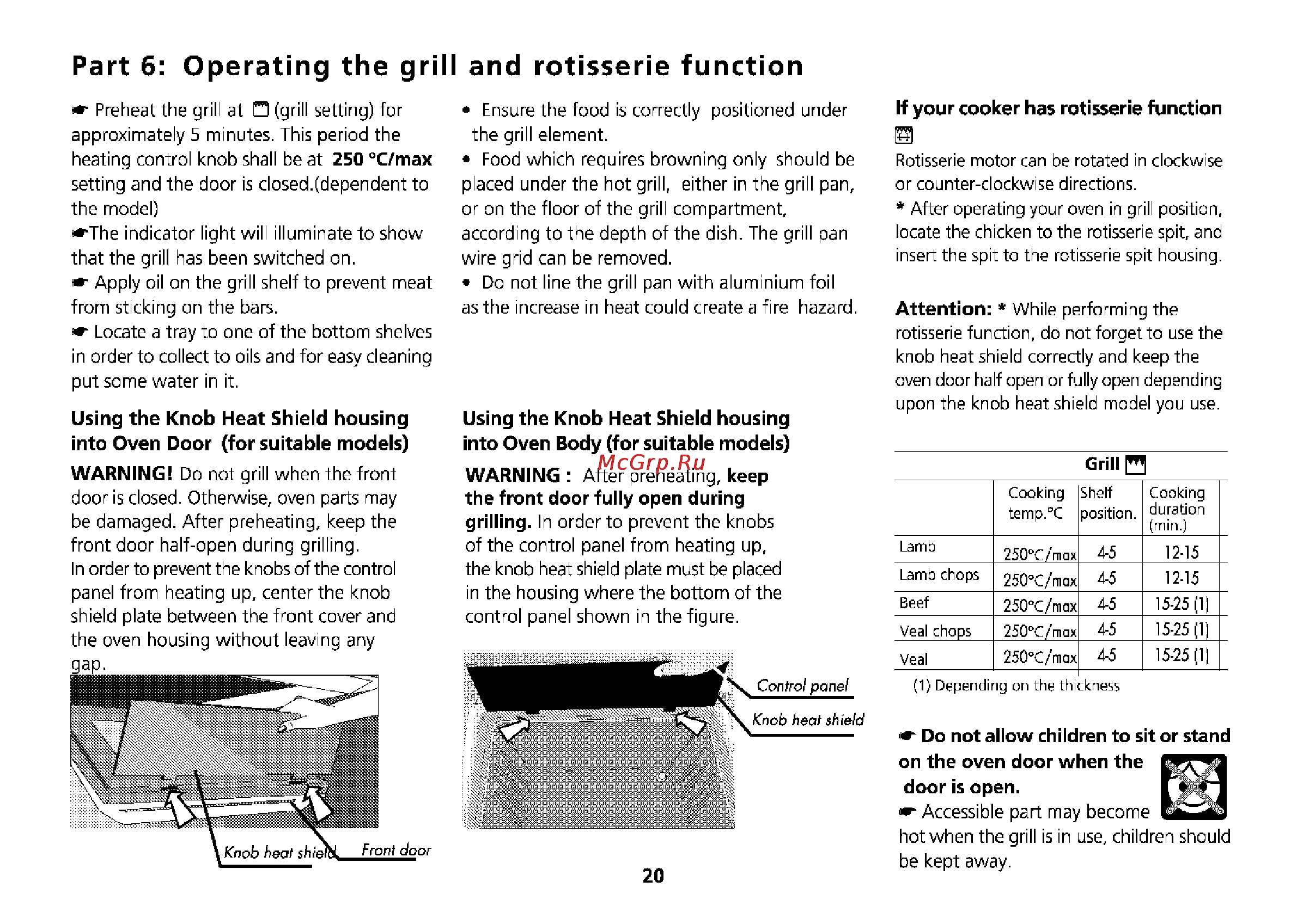 Beko M 6604 CTW [51/64] Part 6 operating the grill and rotisserie function