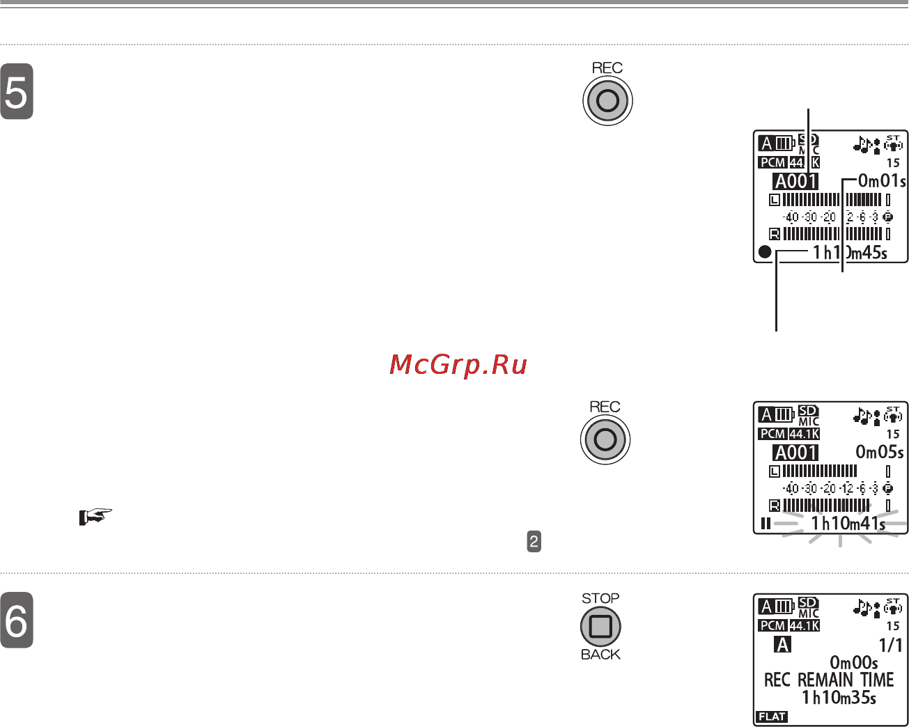 Sanyo ICR-EH 800 PCM, 2Gb + SD [35/134] Нажмите кнопку rec