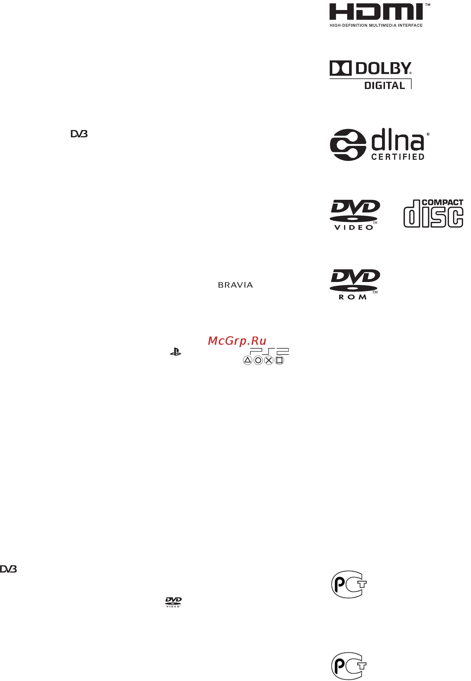 Sony KDL-22PX300 Инструкция по эксплуатации онлайн [2/96] 38287