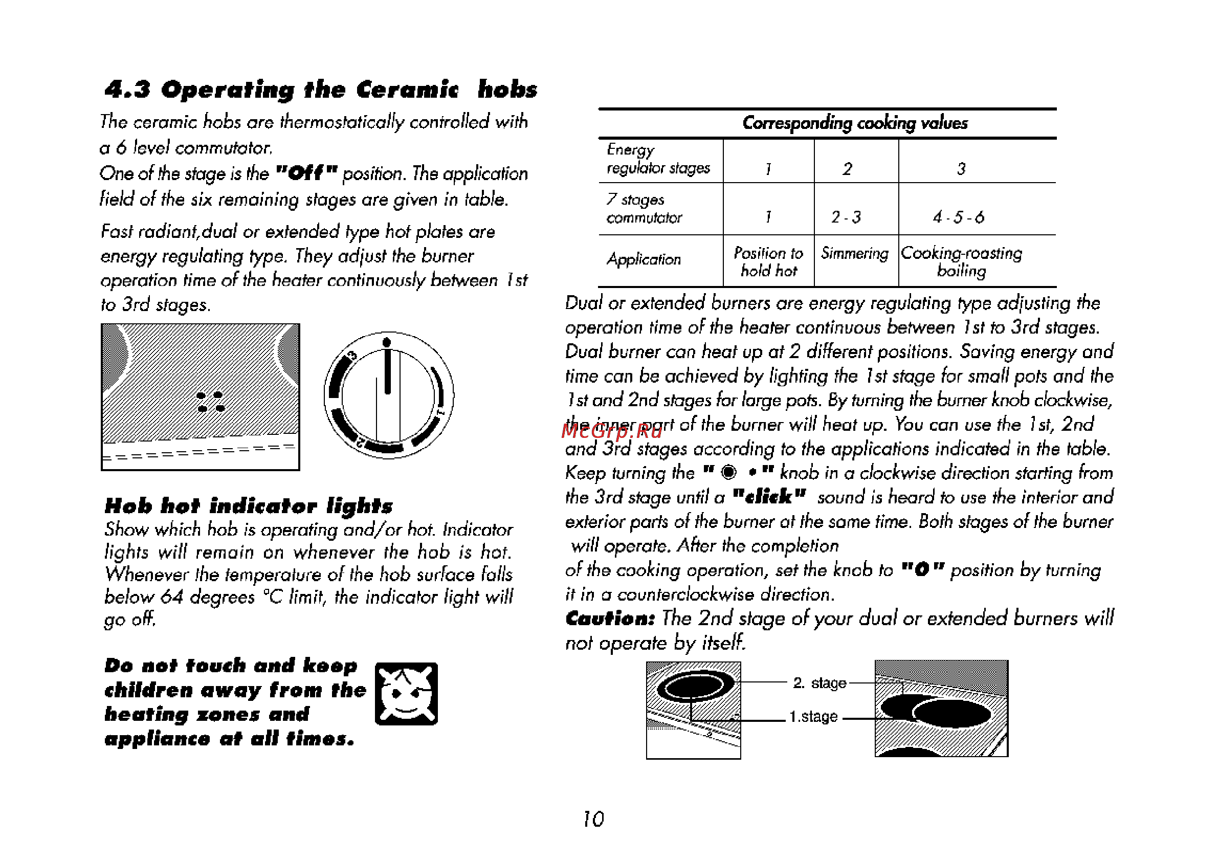 Beko M 5604 CTX [44/68] Operating the ceramit hobs