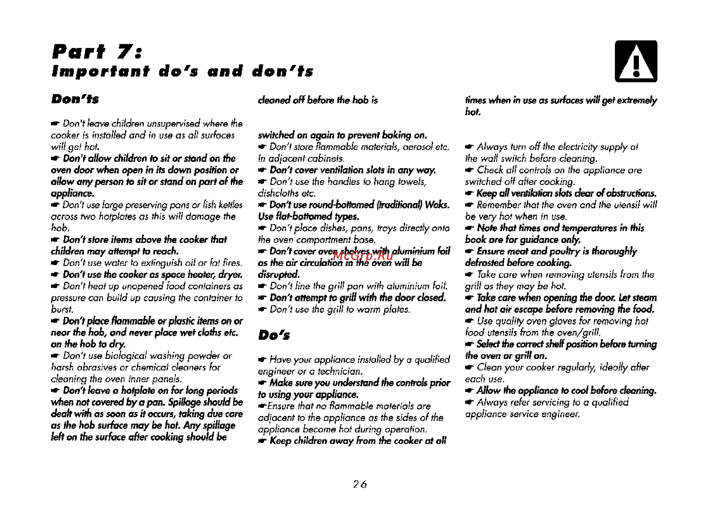 Beko M 5614 CMX [60/68] Part 7 important do s and