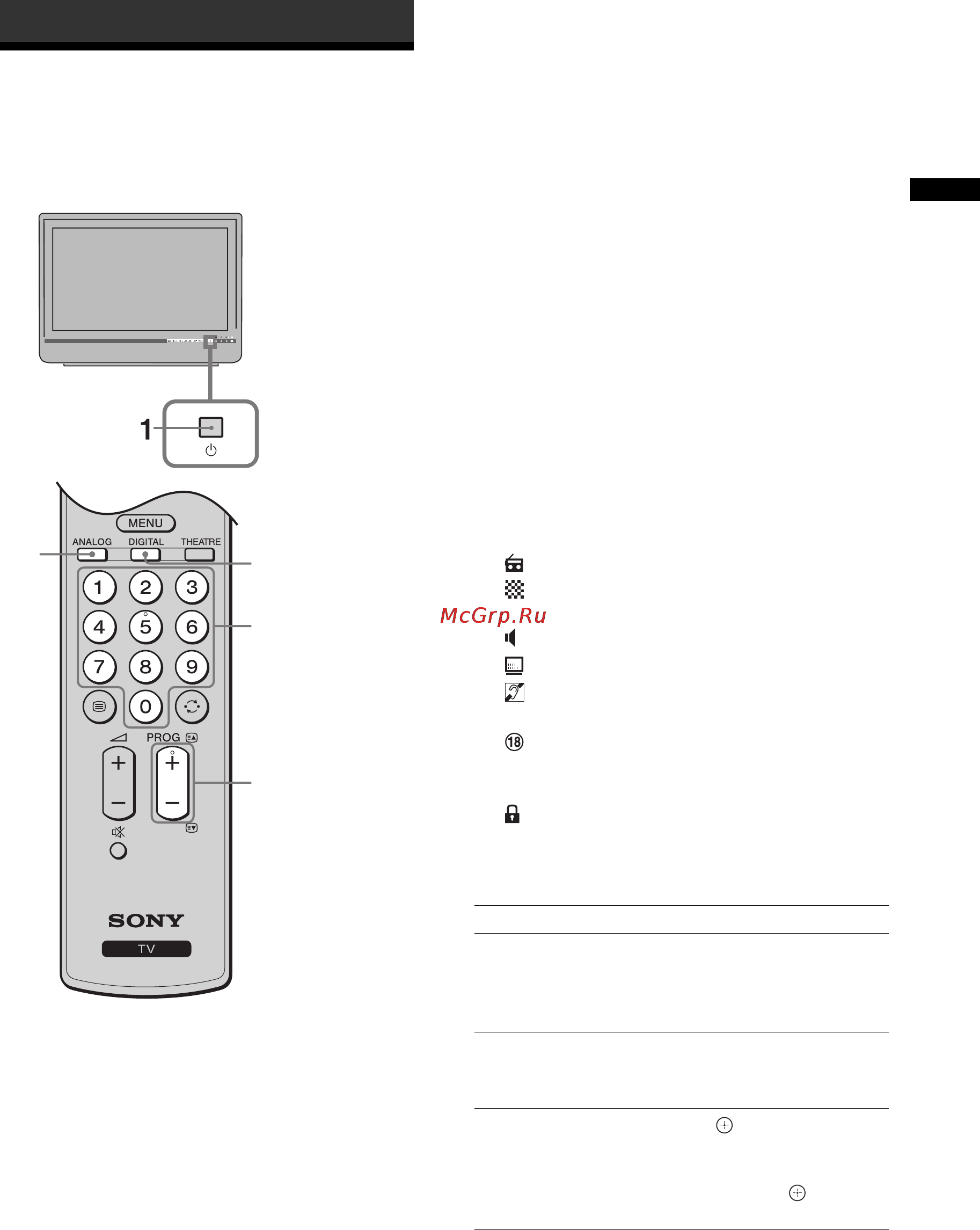 Sony KDL-26B4030 [43/65] Просмотр телевизионных программ