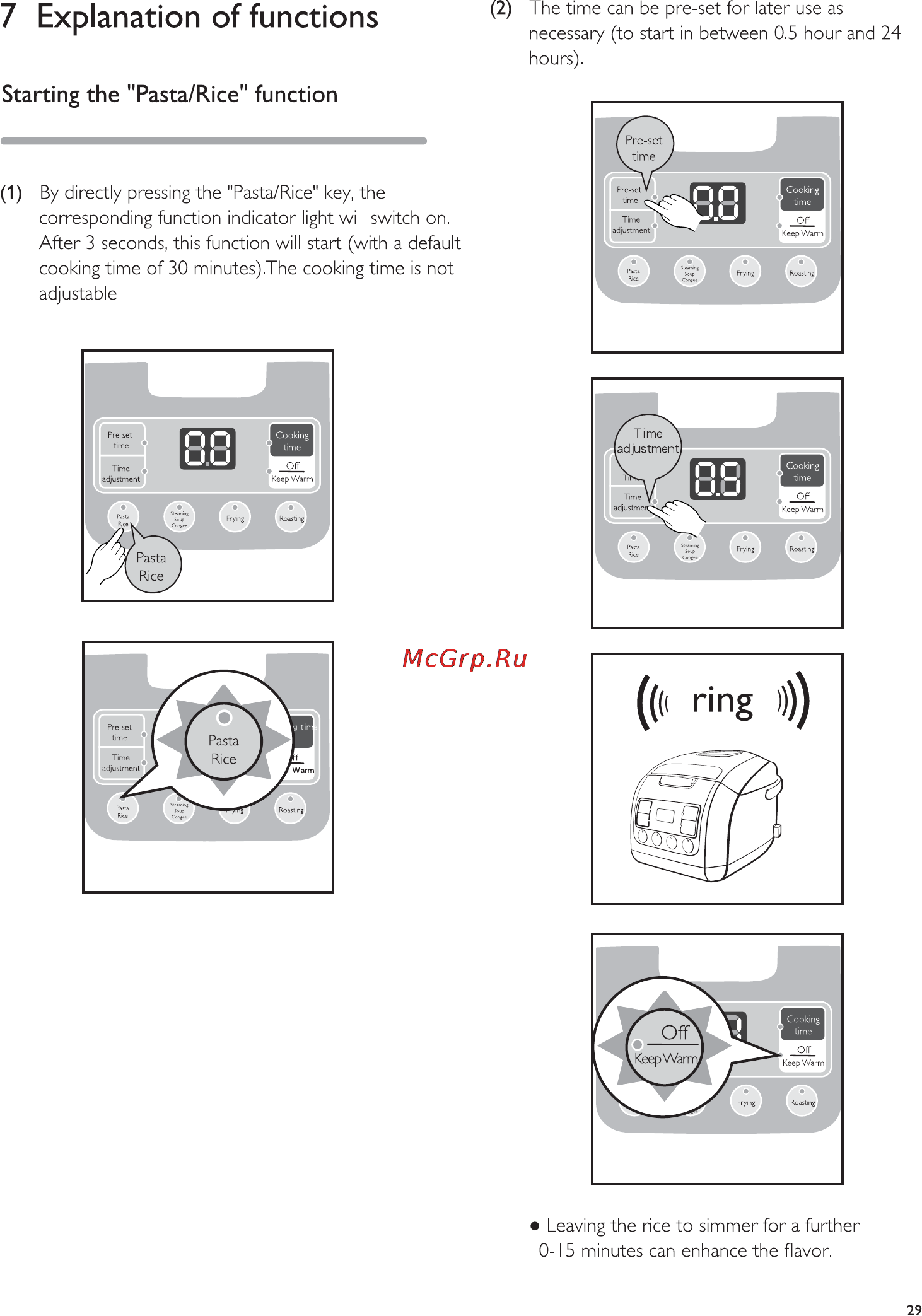 Philips HD3033/00 [29/39] Explanation of functions