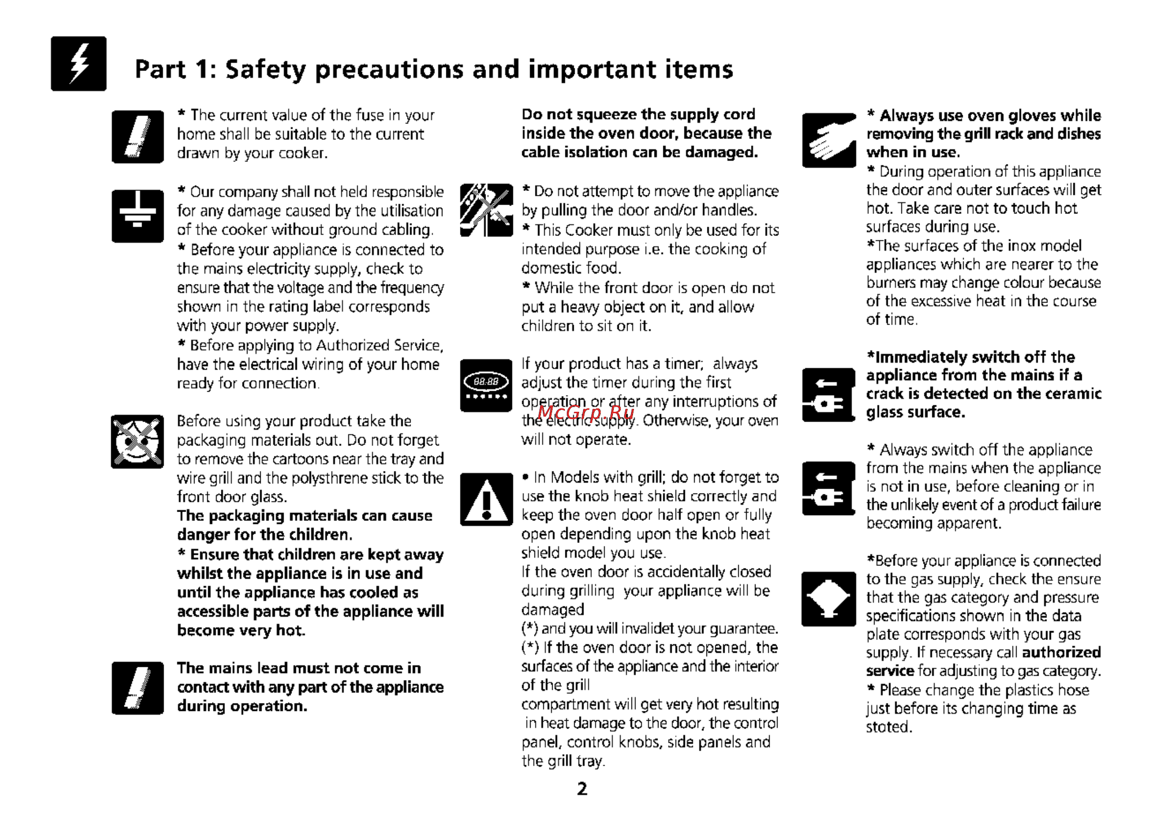 Beko CS 61110 [32/64] Part 1 safety precautions and important items