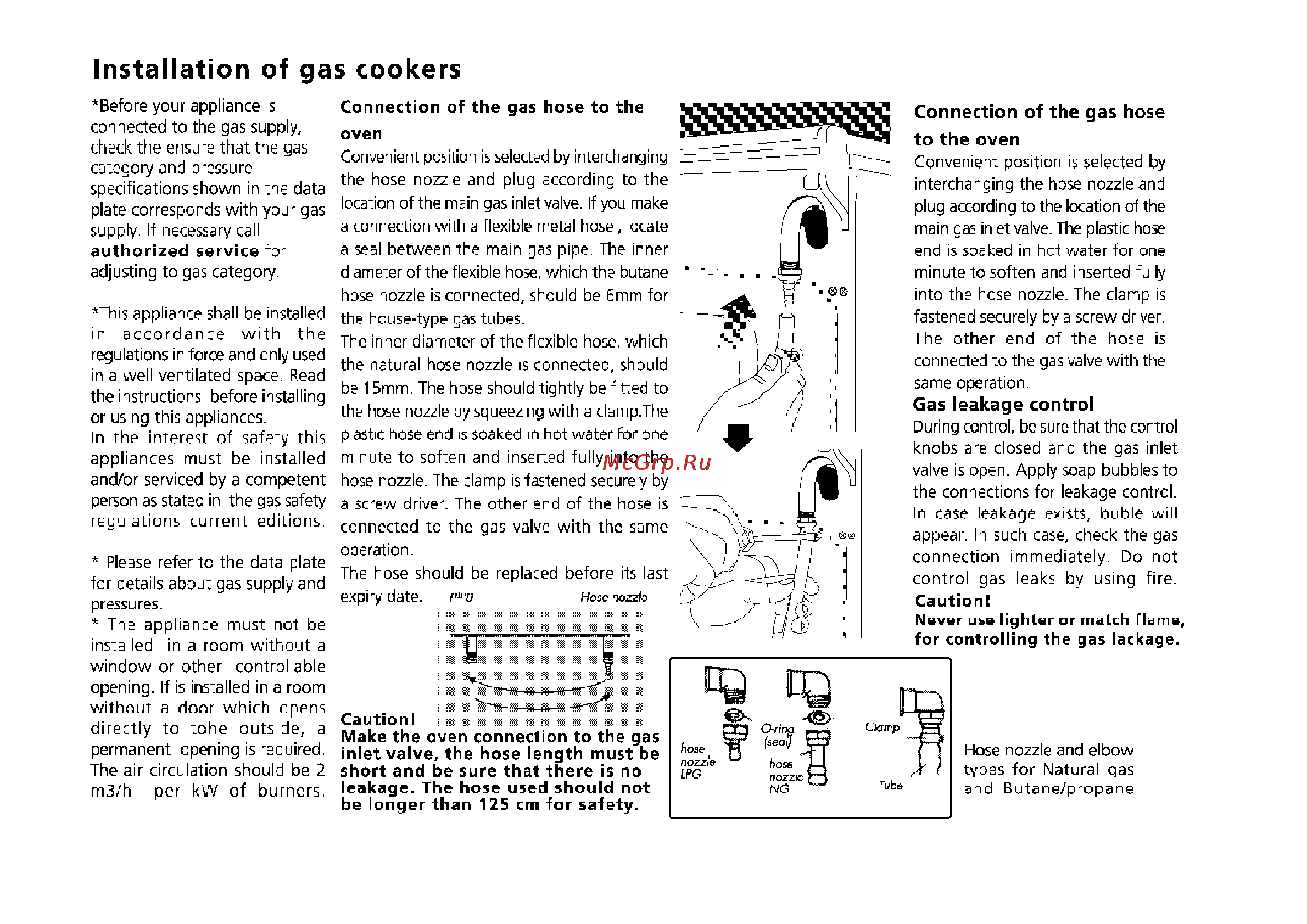 Beko CS 61110 [35/64] Installation of gas cookers