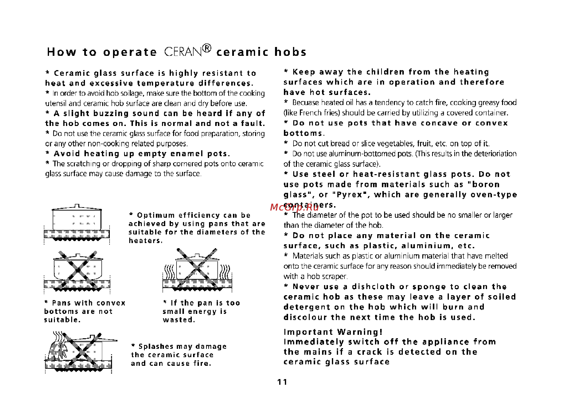 Beko CS 61110 [41/64] How to operate ceran ceramic hobs
