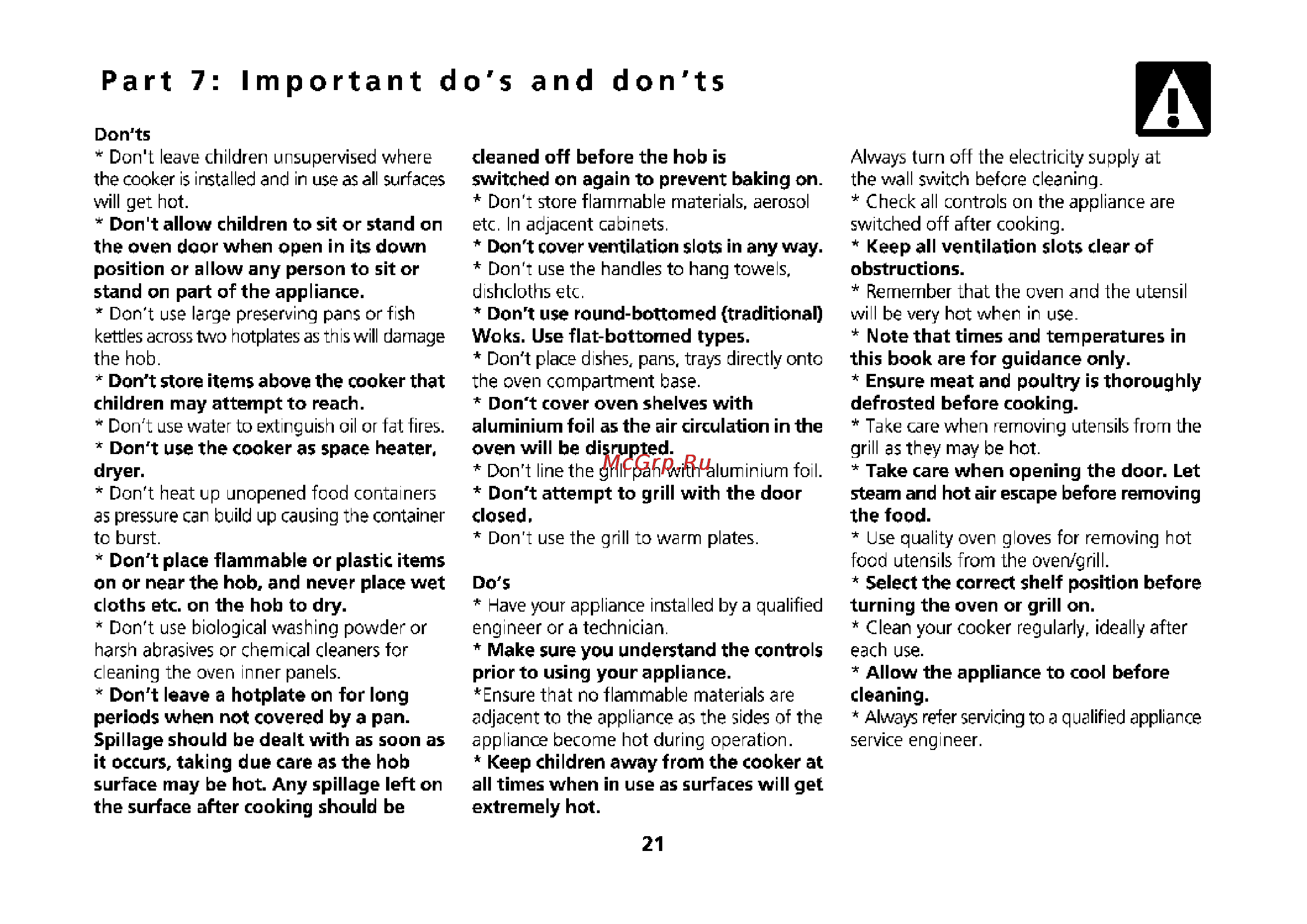 Beko CS 61110 [51/64] Part 7 important do s and don ts