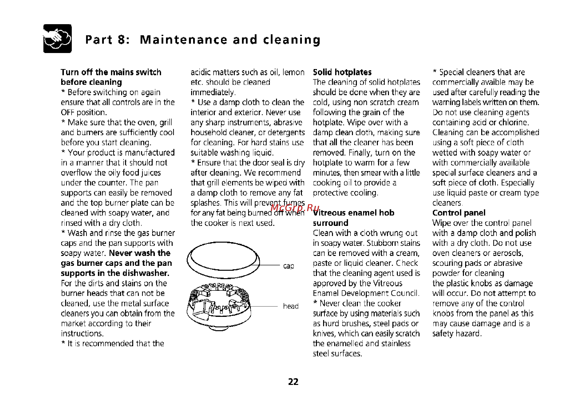 Beko CS 61110 [52/64] Part 8 maintenance and cleaning