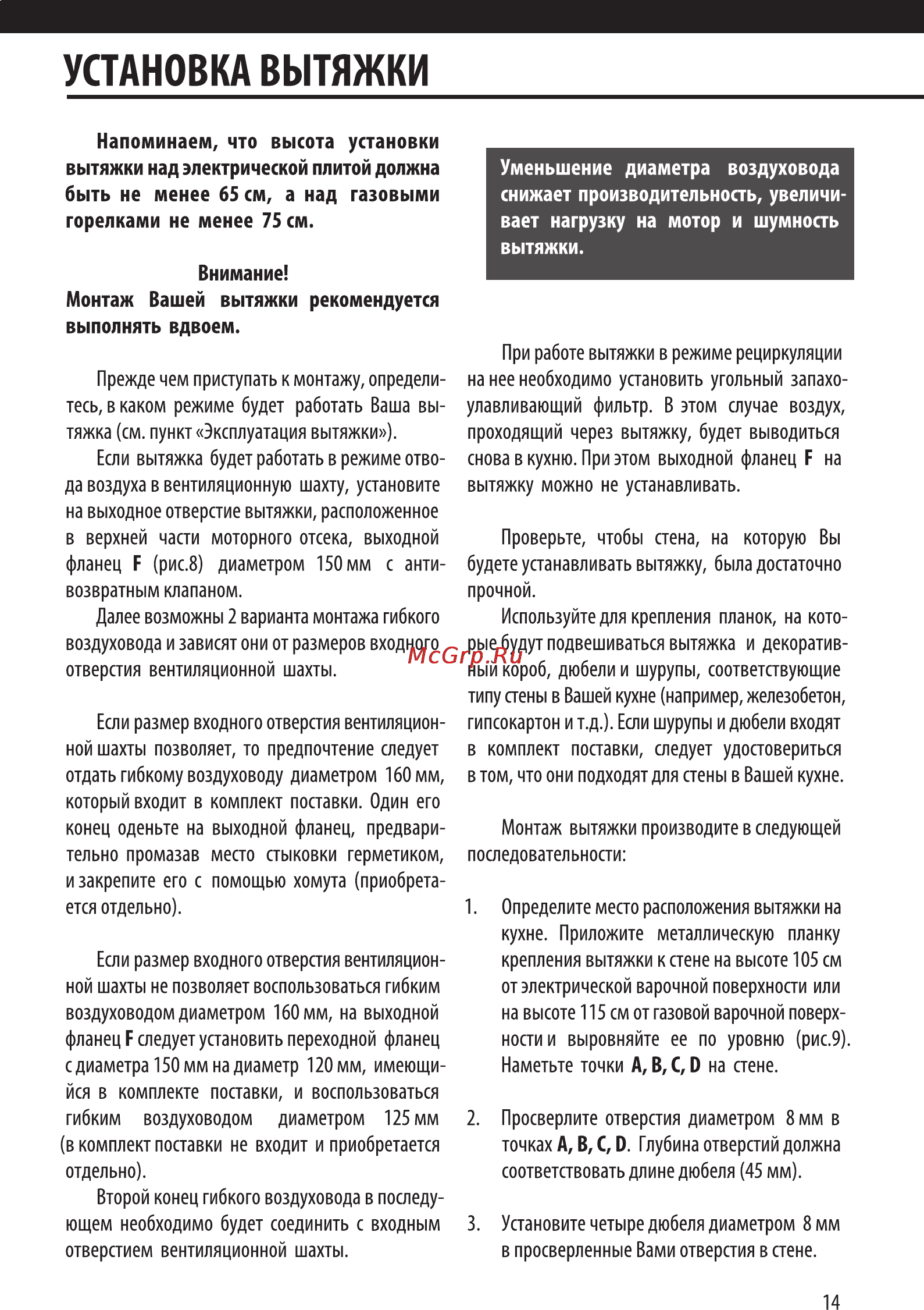 Shindo ALIOT sensor 60B/OG 3ETC [15/20] Установка вытяжки