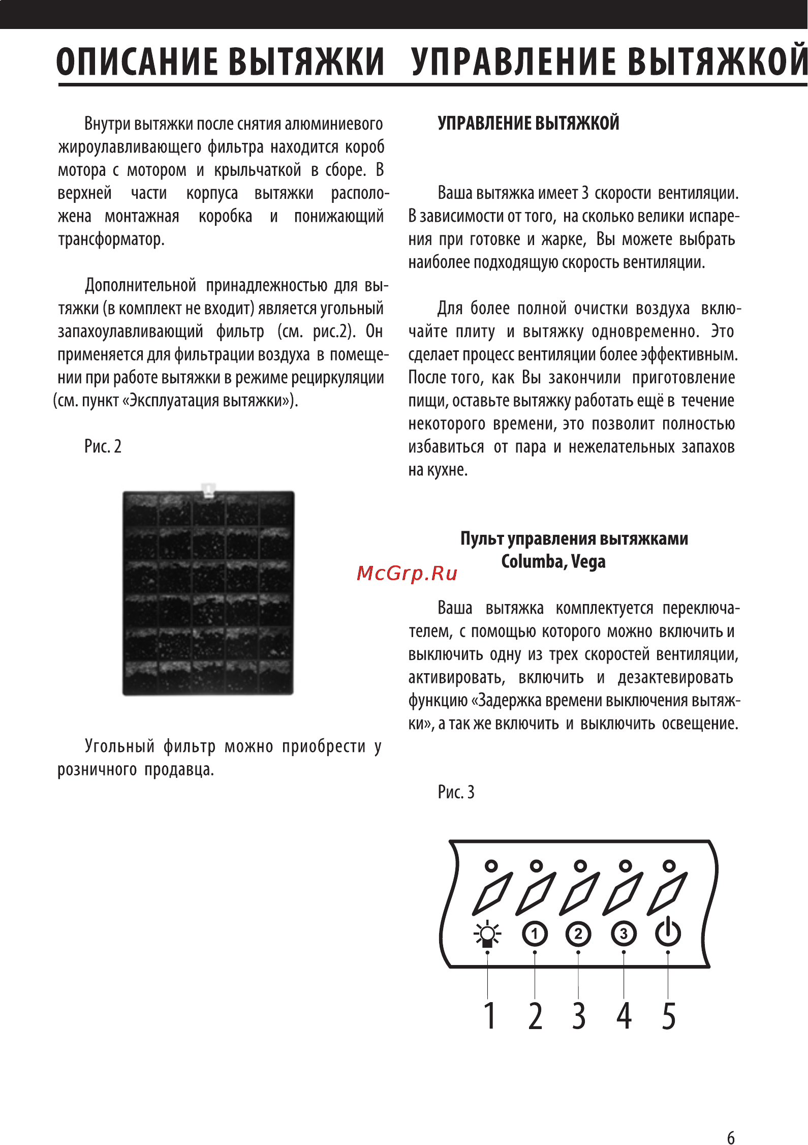 Shindo ALIOT sensor 60B/OG 3ETC [7/20] Описание вытяжки управление вытяжкой