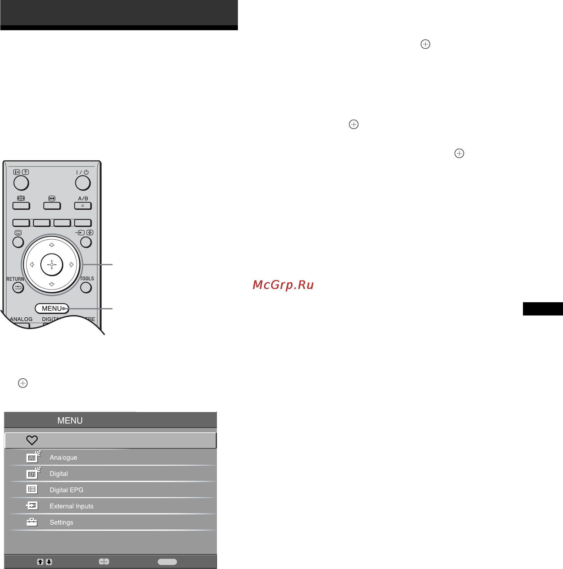 Sony KDL-20S3000 [19/66] Navigating through menus