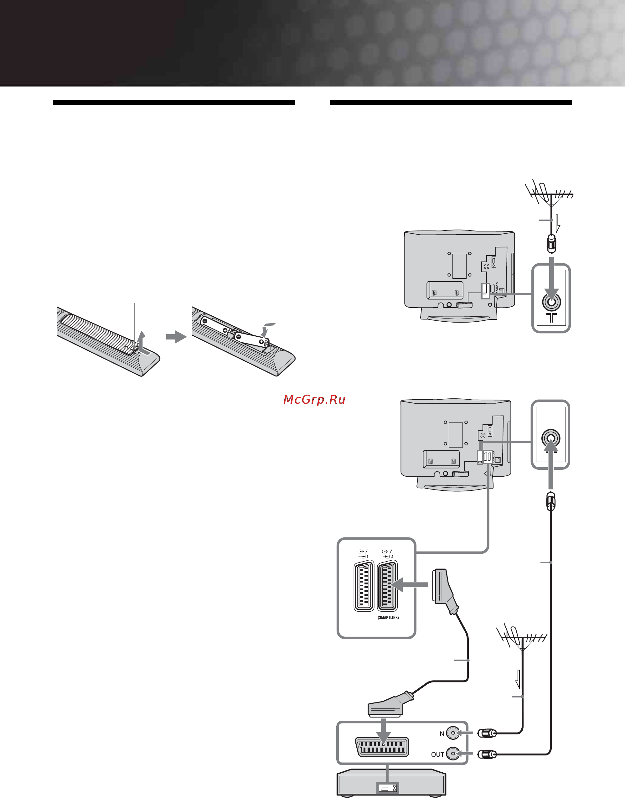 Sony KDL-20S3000 [4/66] Connecting an aerial vcr dvd recorder