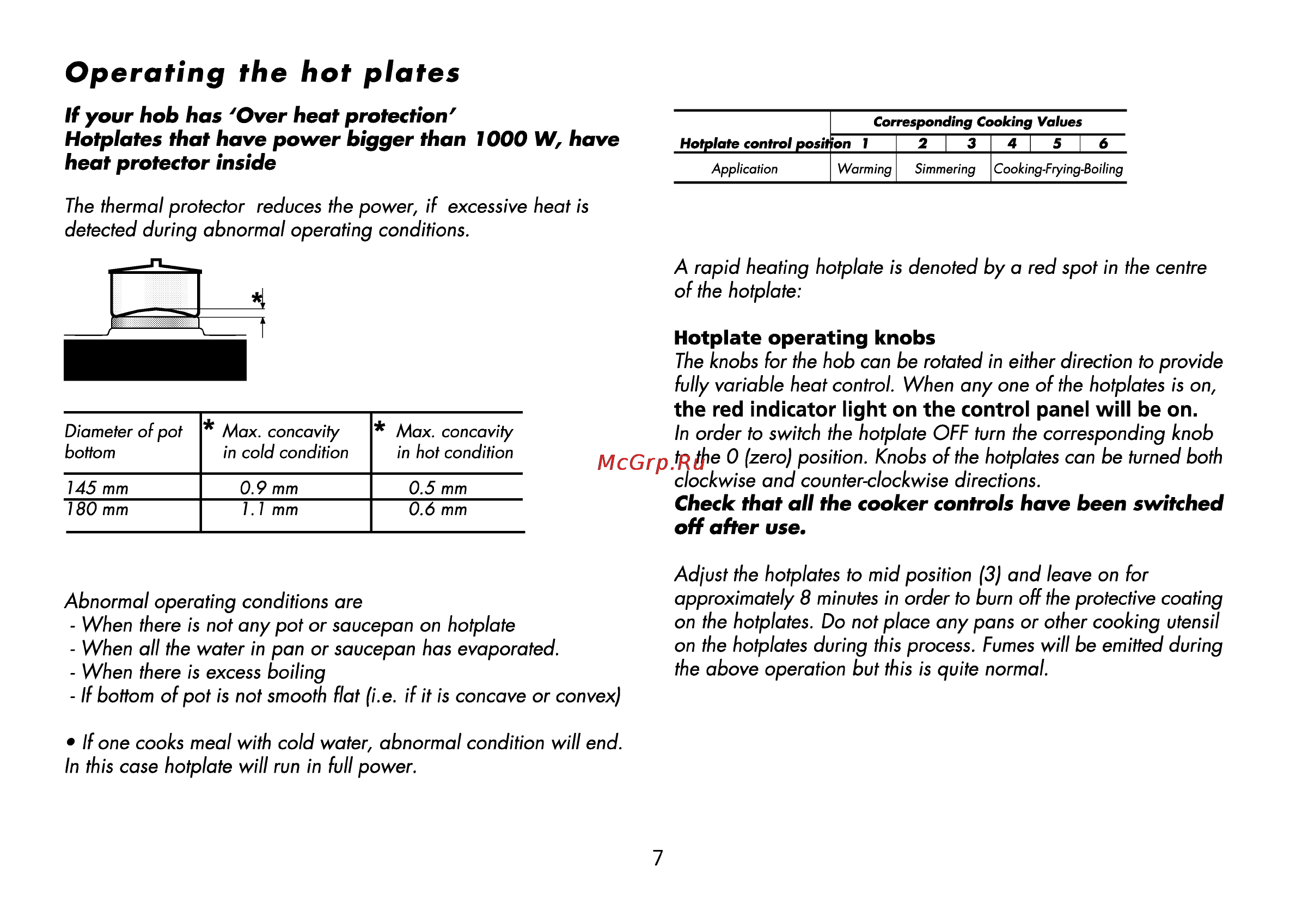Beko CS 52010 [41/72] Operating the hot plates