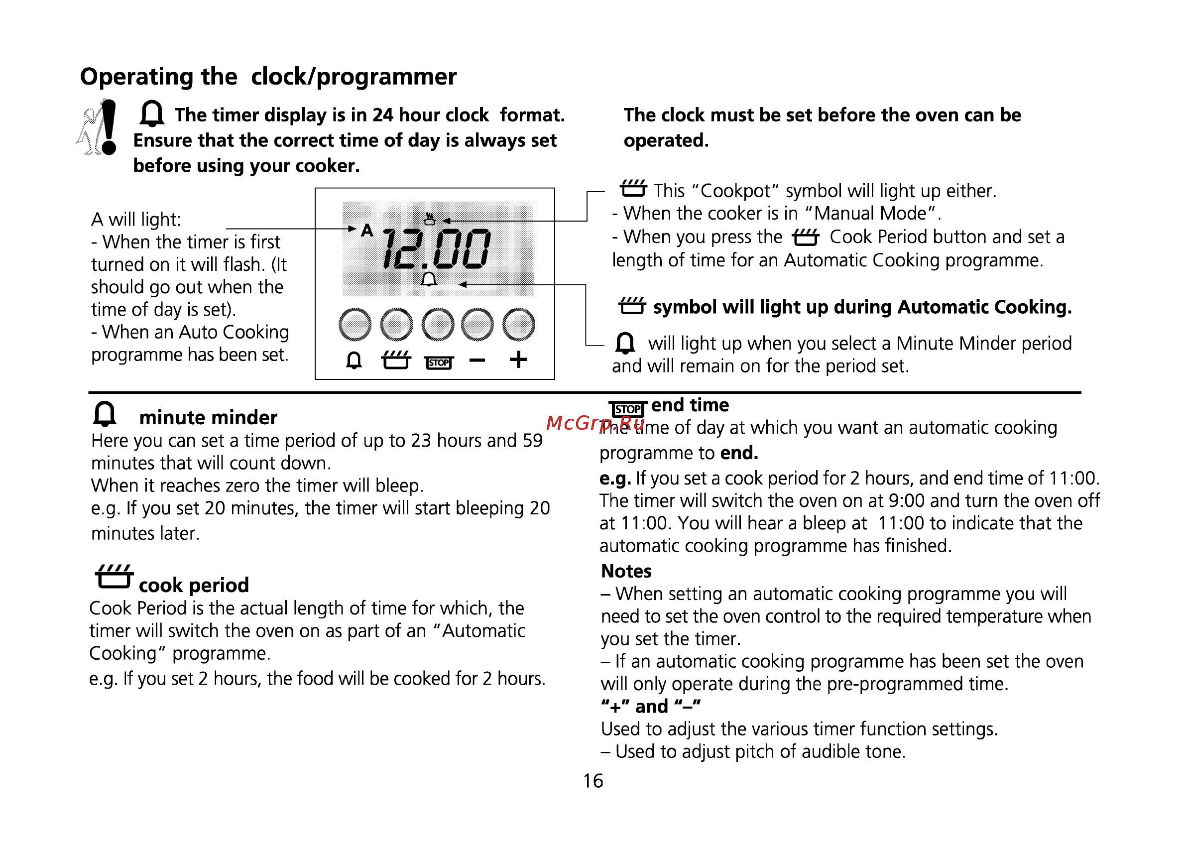 Beko CS 52010 [50/72] Operating the clock programmer