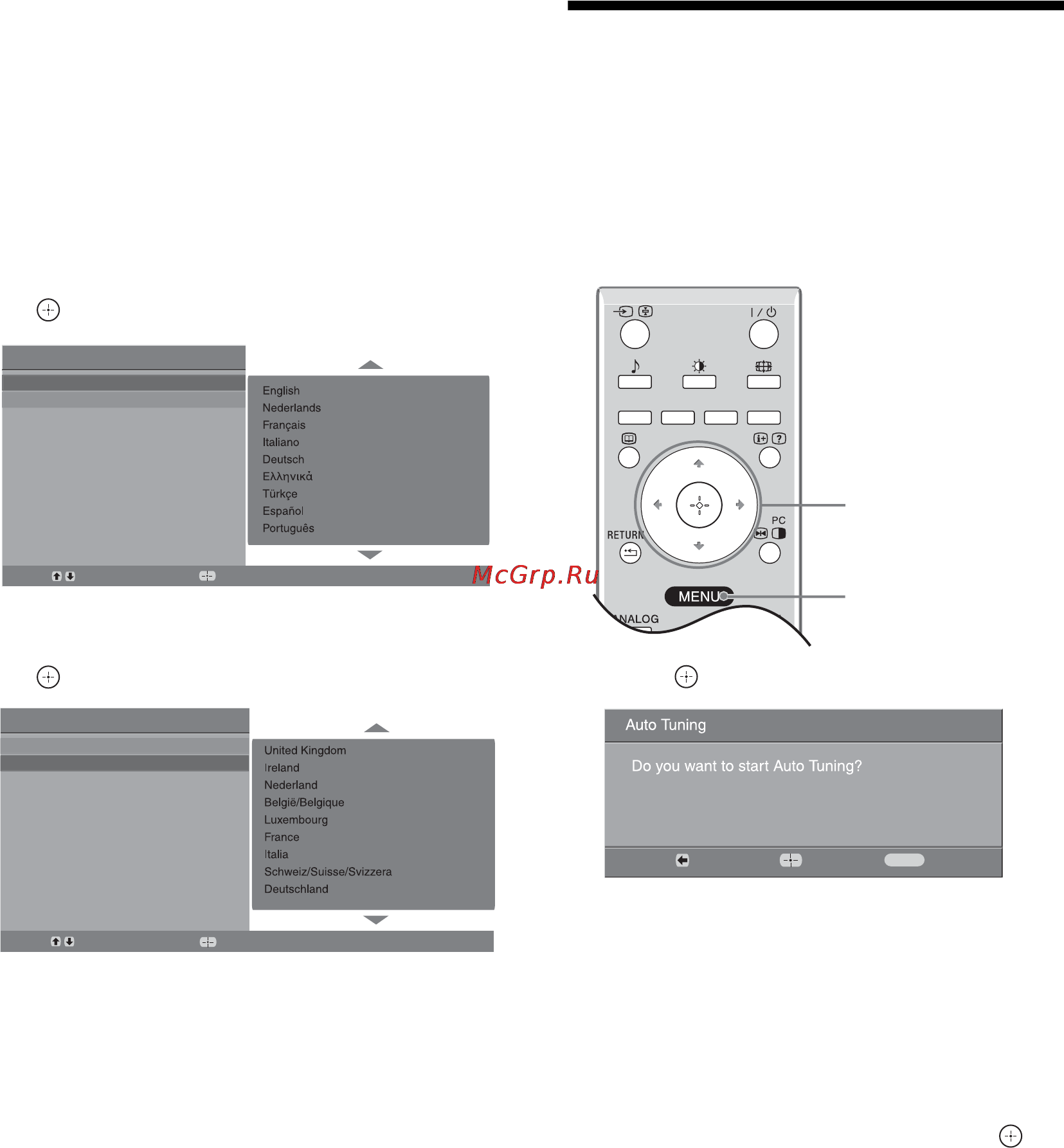Sony KDL-20S4000 [6/94] Auto tuning the tv