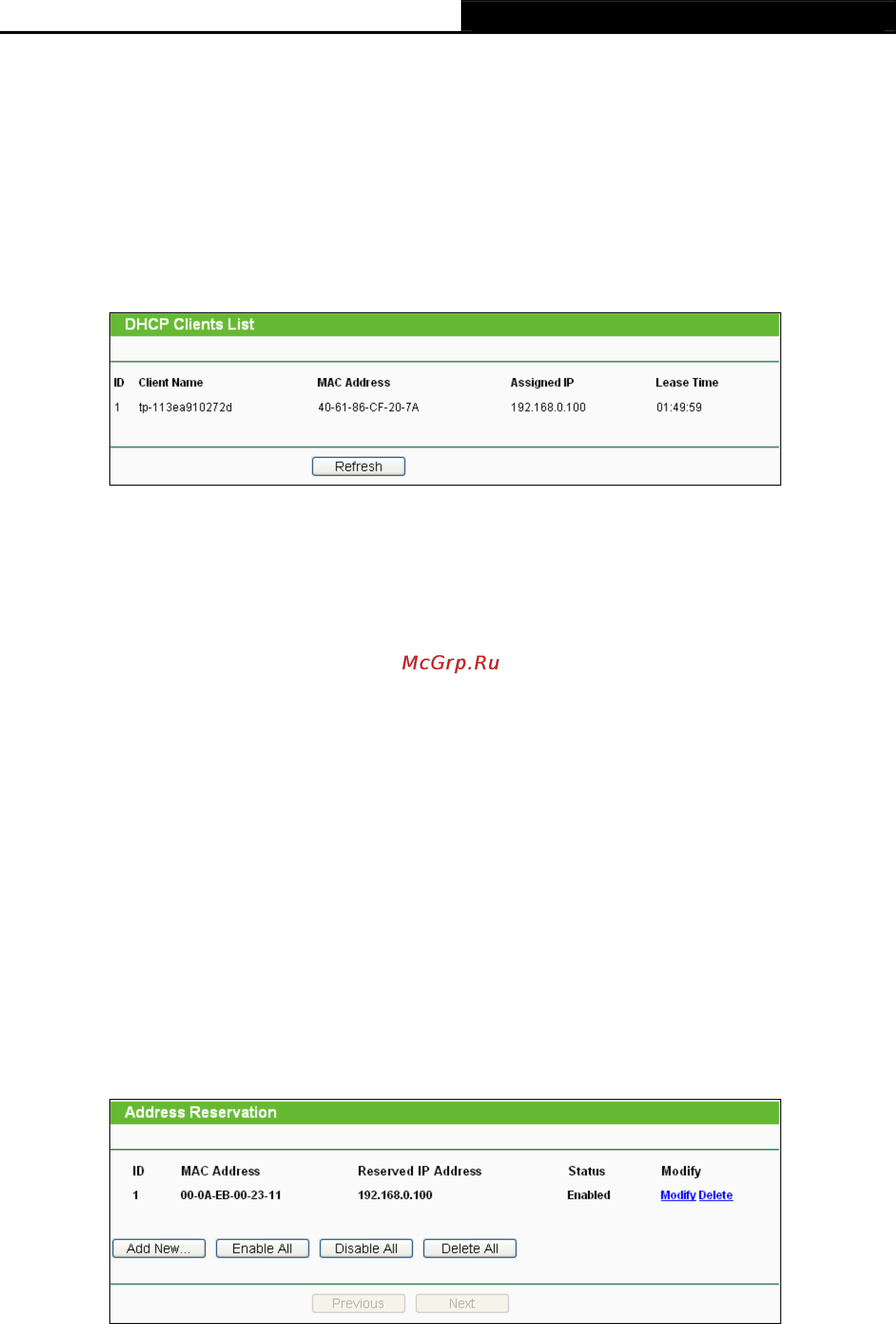 Tp-Link TL-WDR3600 [68/134] Dhcp clients list