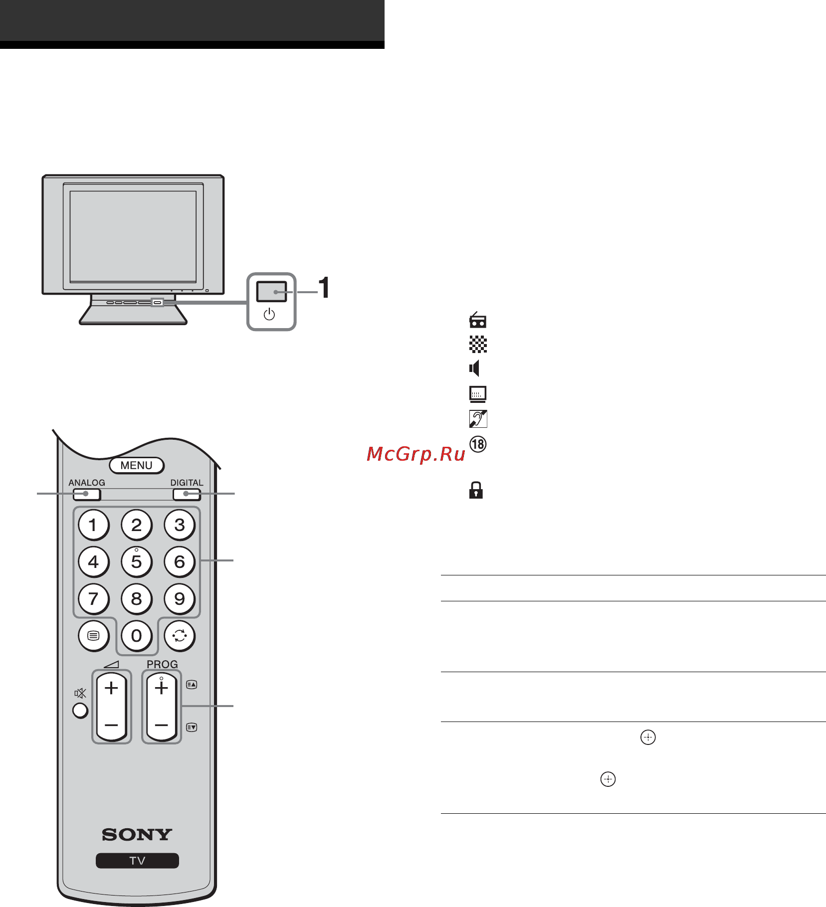 Sony KDL-20G3030 [12/62] Watching tv