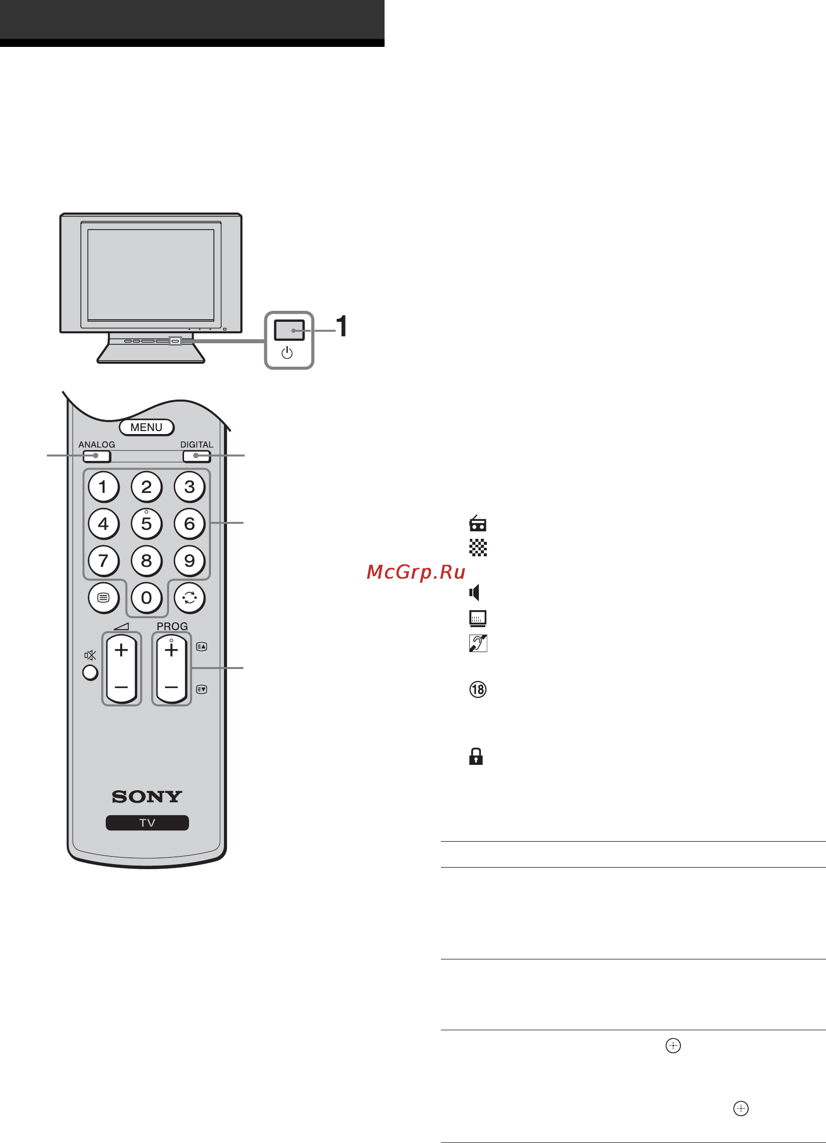 Sony KDL-20G3030 [42/62] Просмотр телевизионных программ