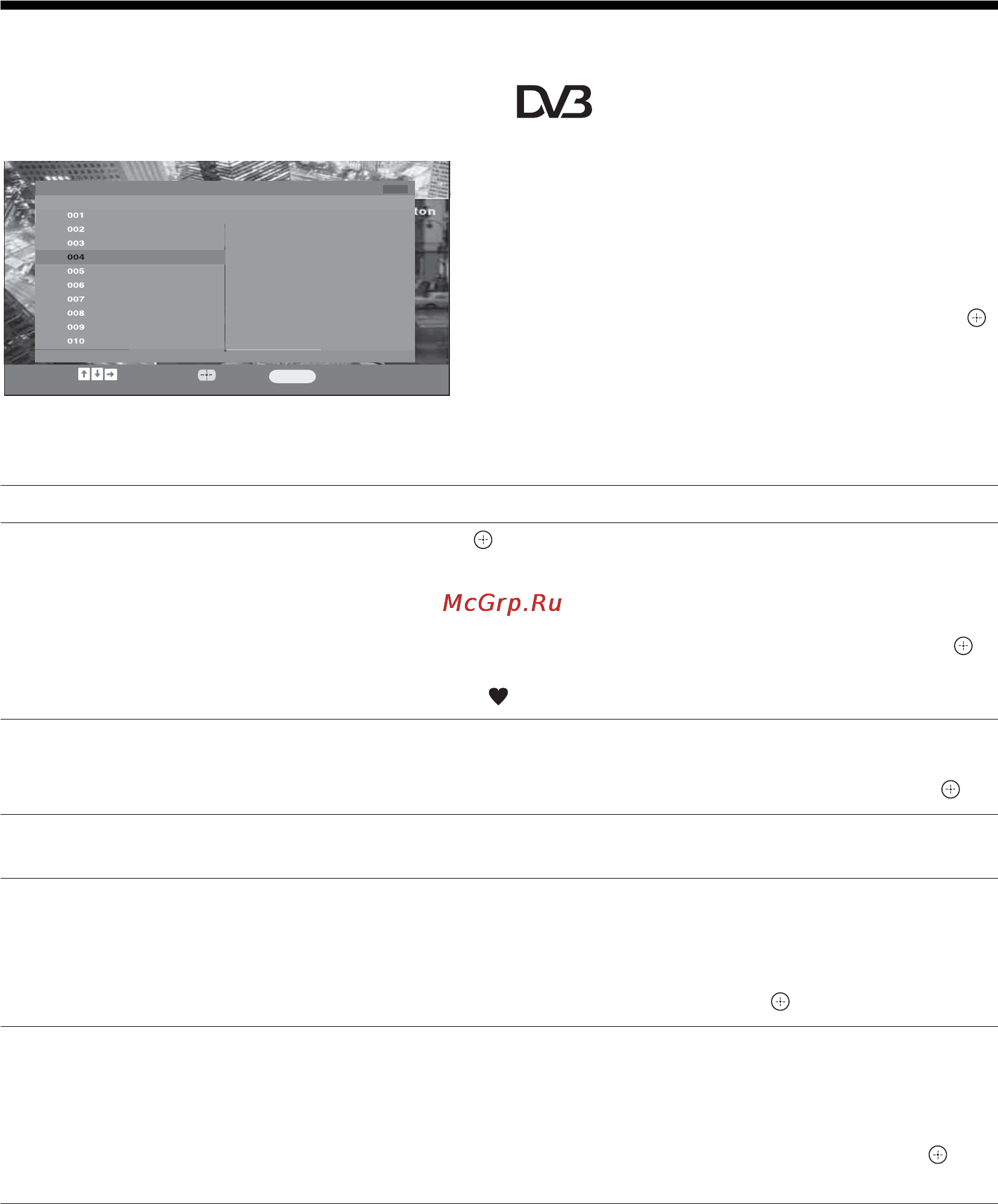 Sony KDL-20G3030 [46/62] Использование списка избранных цифровых программ