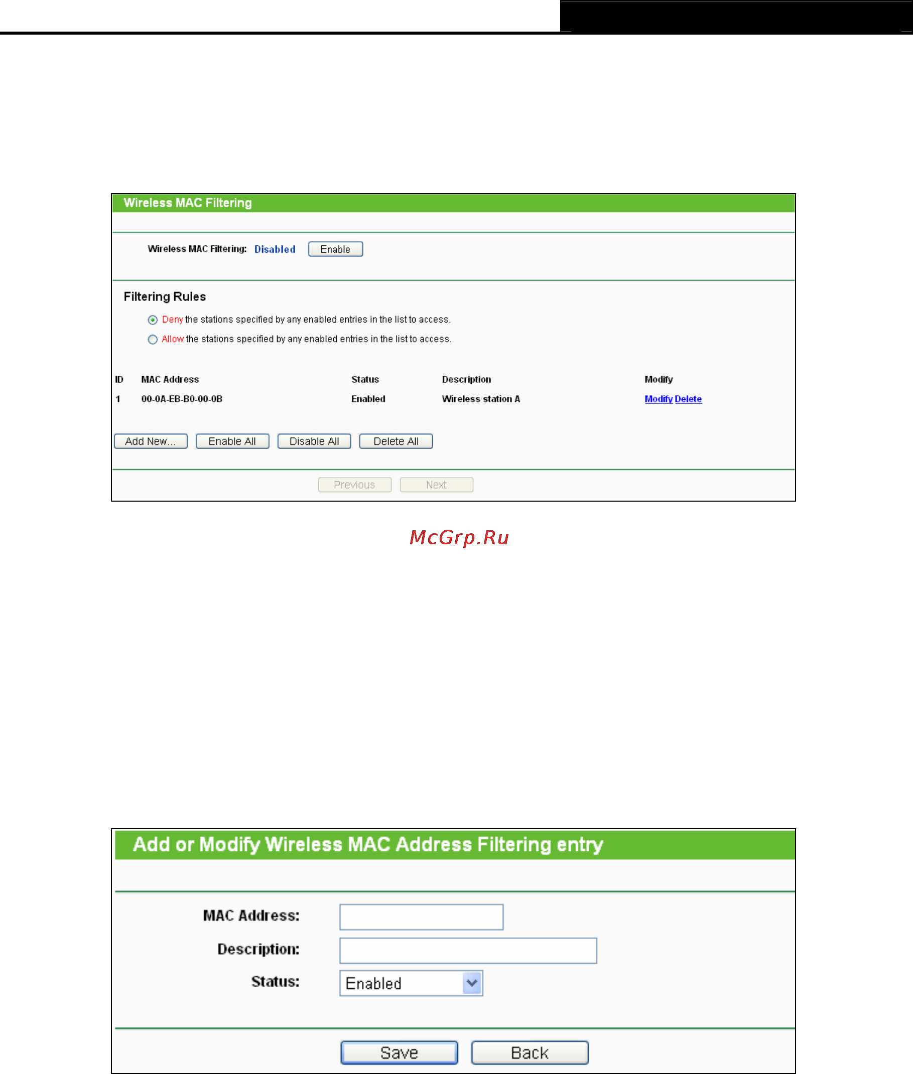 Tp-Link TL-WDR3500 [63/134] Wireless mac filtering