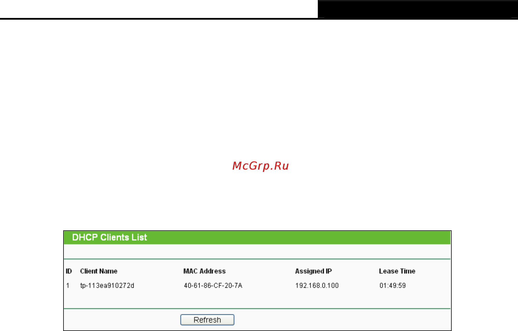 Tp-Link TL-WDR3500 [68/134] Dhcp clients list