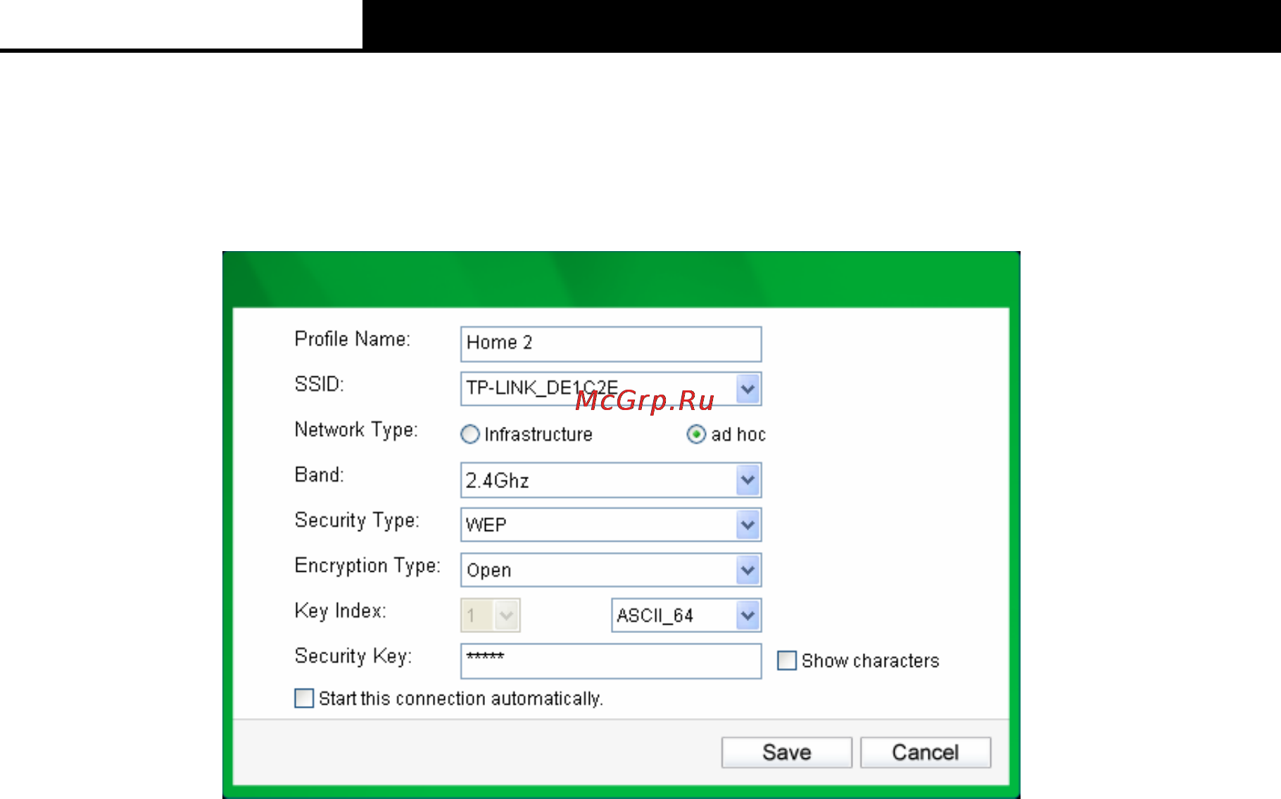 Tp-Link TL-WDN4800 [35/47] Add a profile in ad hoc mode