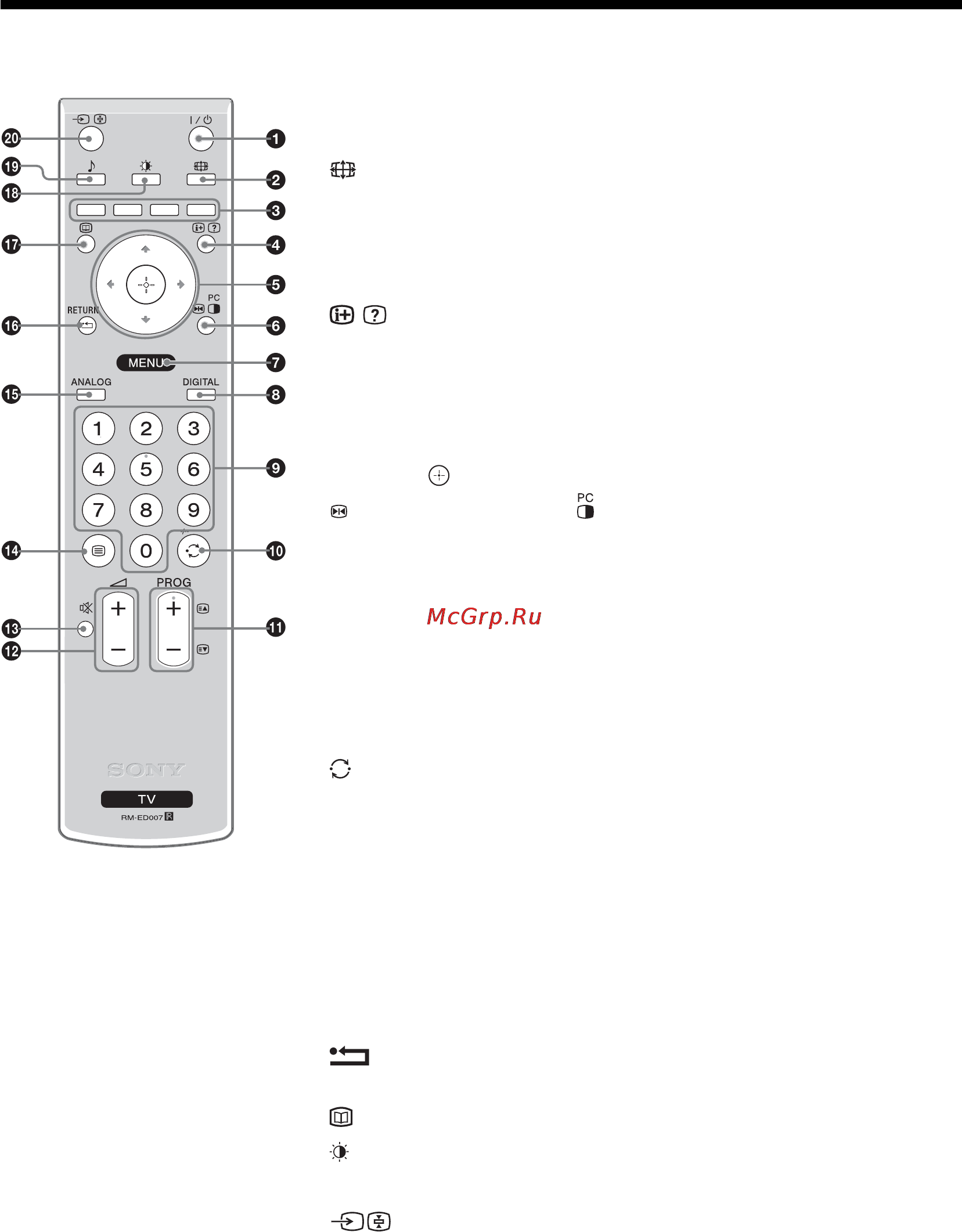 Sony KDL-20S2030 Инструкция по эксплуатации онлайн [11/103] 38507