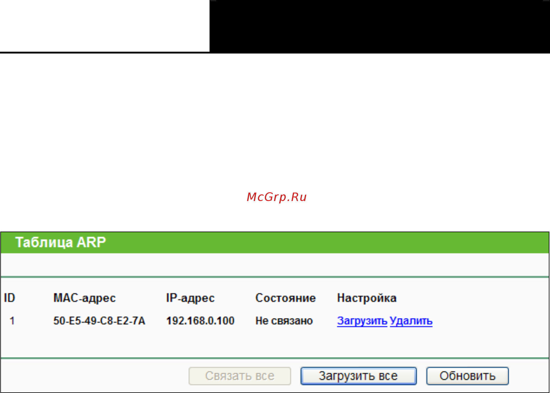 Tp-Link TL-WR841N [96/125] Таблица arp